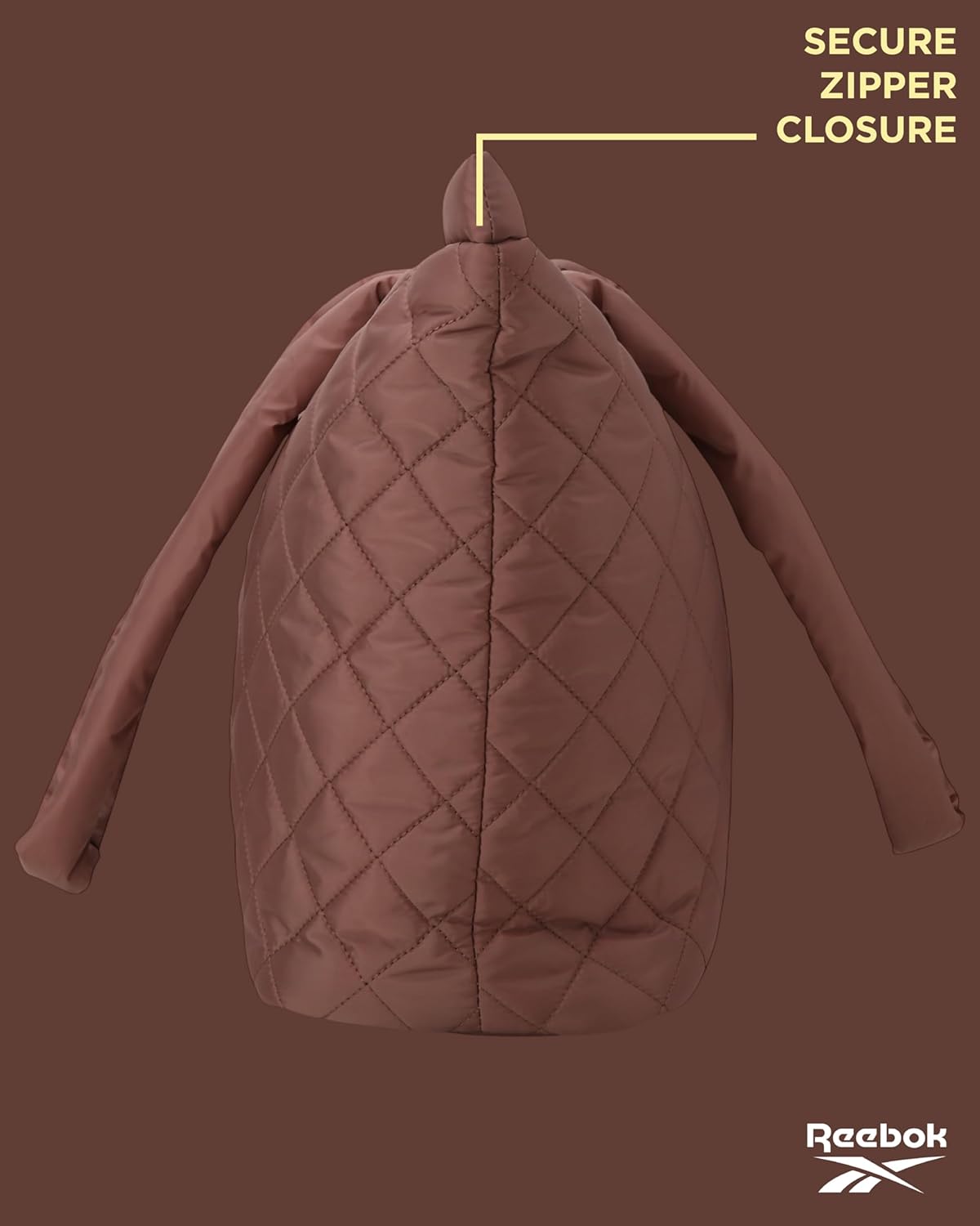 Reebok Womens Tote Bag - Lightweight Carry On Quilted Puffer Tote Bag for Travel, Work, Travel and Everyday Use