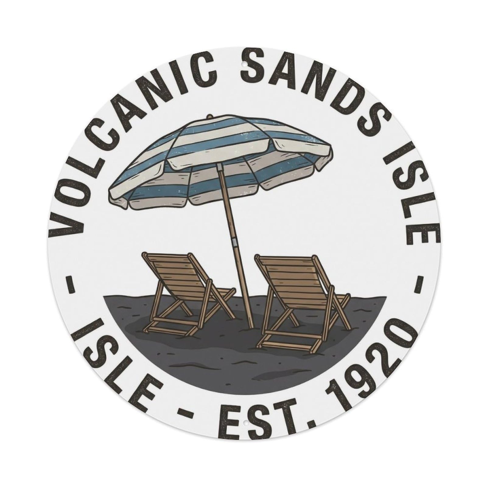 Okahys 8X8inch(20X20cm) Vintage Travel Beach Umbrella Greece Seaside Shade Metal Tin Sign