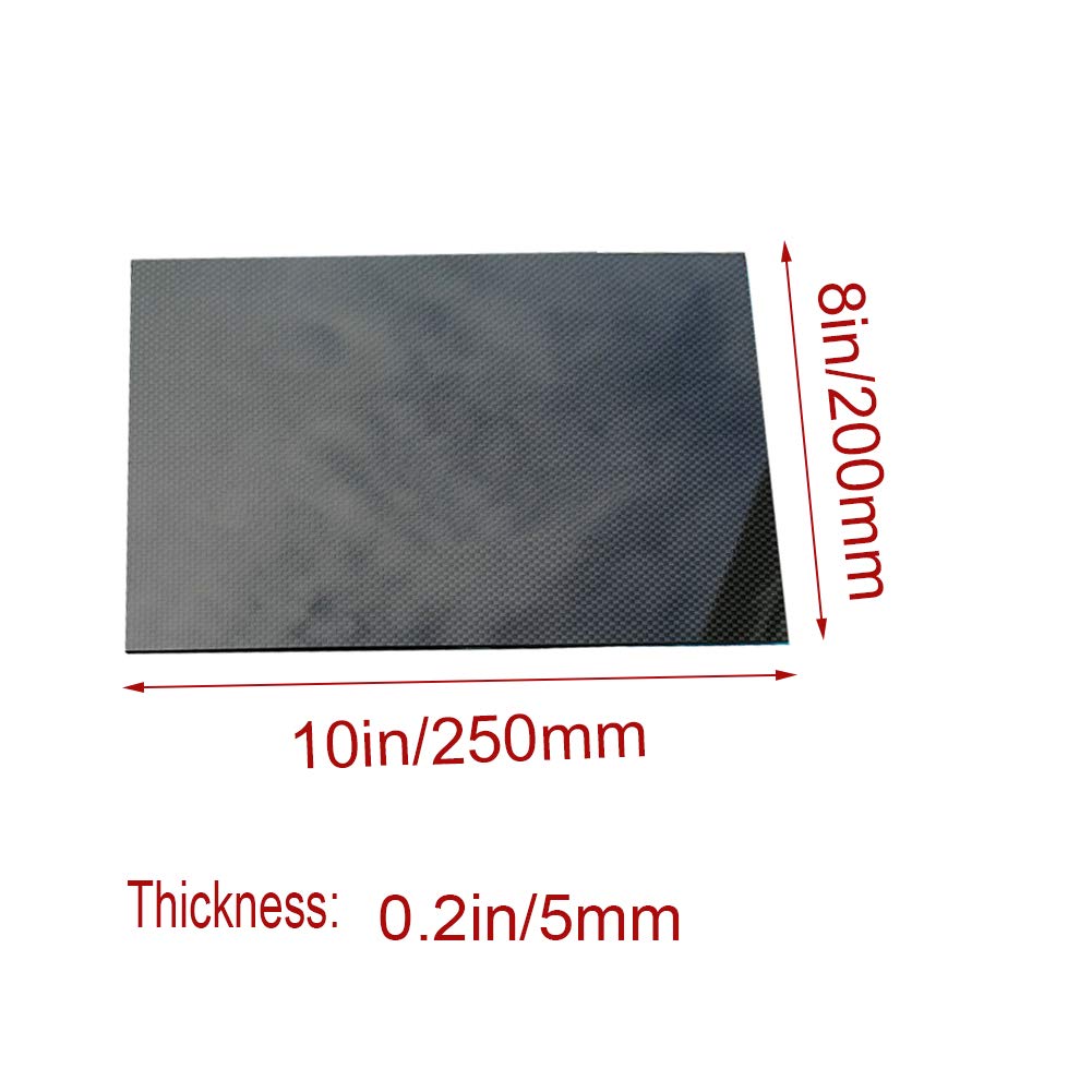 Płyta panelowa 3K o błyszczącej powierzchni, tkana w prostym splocie, rama laminowana do dronów zdalnie sterowanych i quadrocopterów(200mm x 250mm x 5mm)
