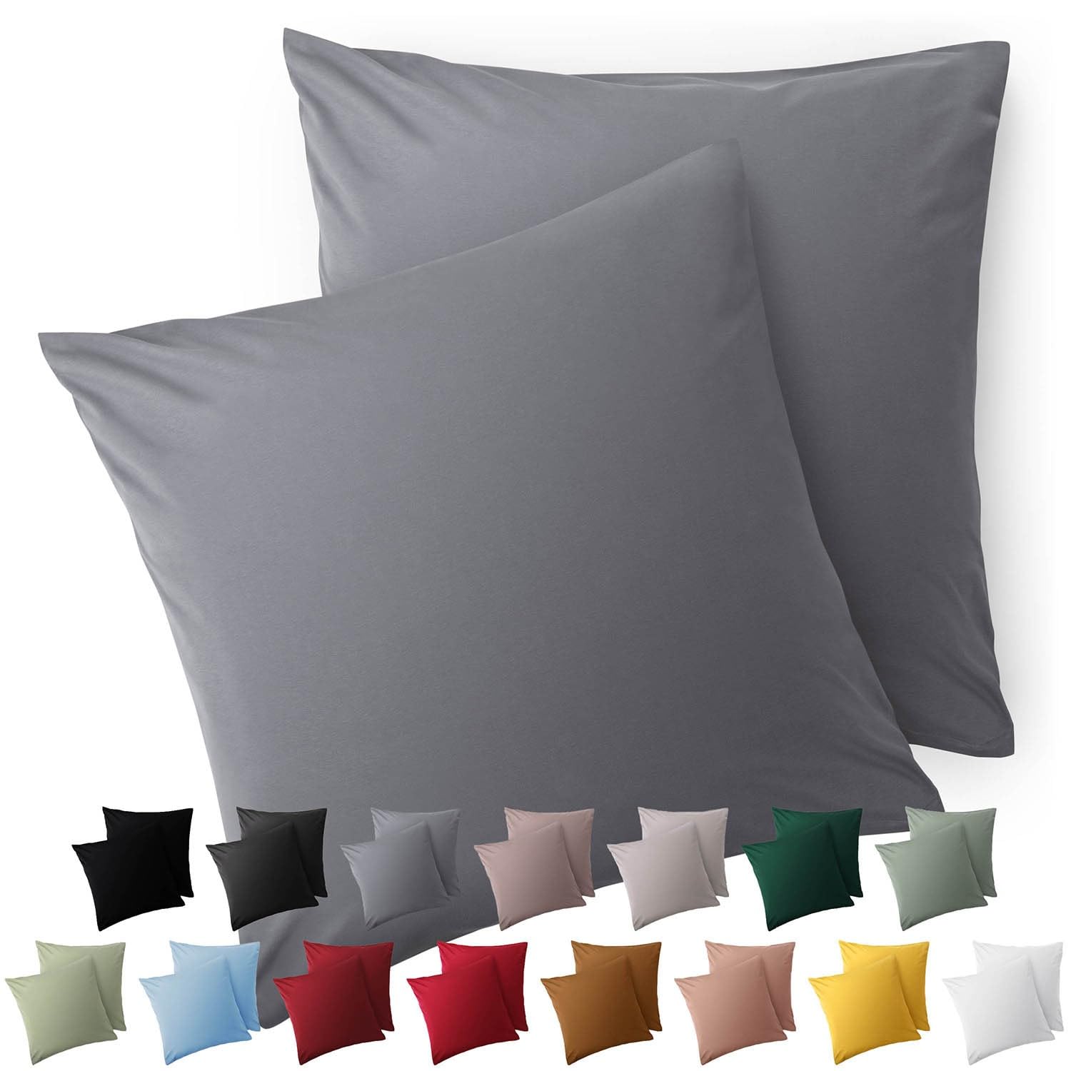 Blumtal Federe Cuscini Divano 50x50 cm - Set di Copricuscini per Divani in Microfibra a 2 Pezzi con Chiusura a Zip, certificati Oeko-Tex, extra morbidi e lavabili - Grigio