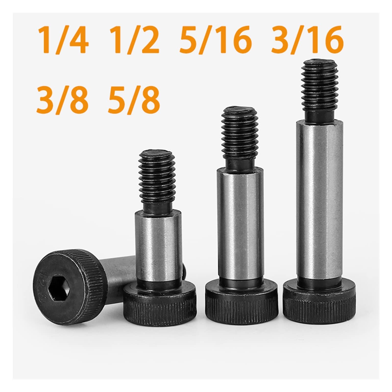 3/16 1/4 5/16 3/8 1/2 5/8 filettato 12,9 Pollici Vite a esagono Incassato Vite a Testa cilindrica Tappo Vite Albero spallamento bullone Limite (Color : 5-8(3-4) XL 1pcs, Size : 1/2")