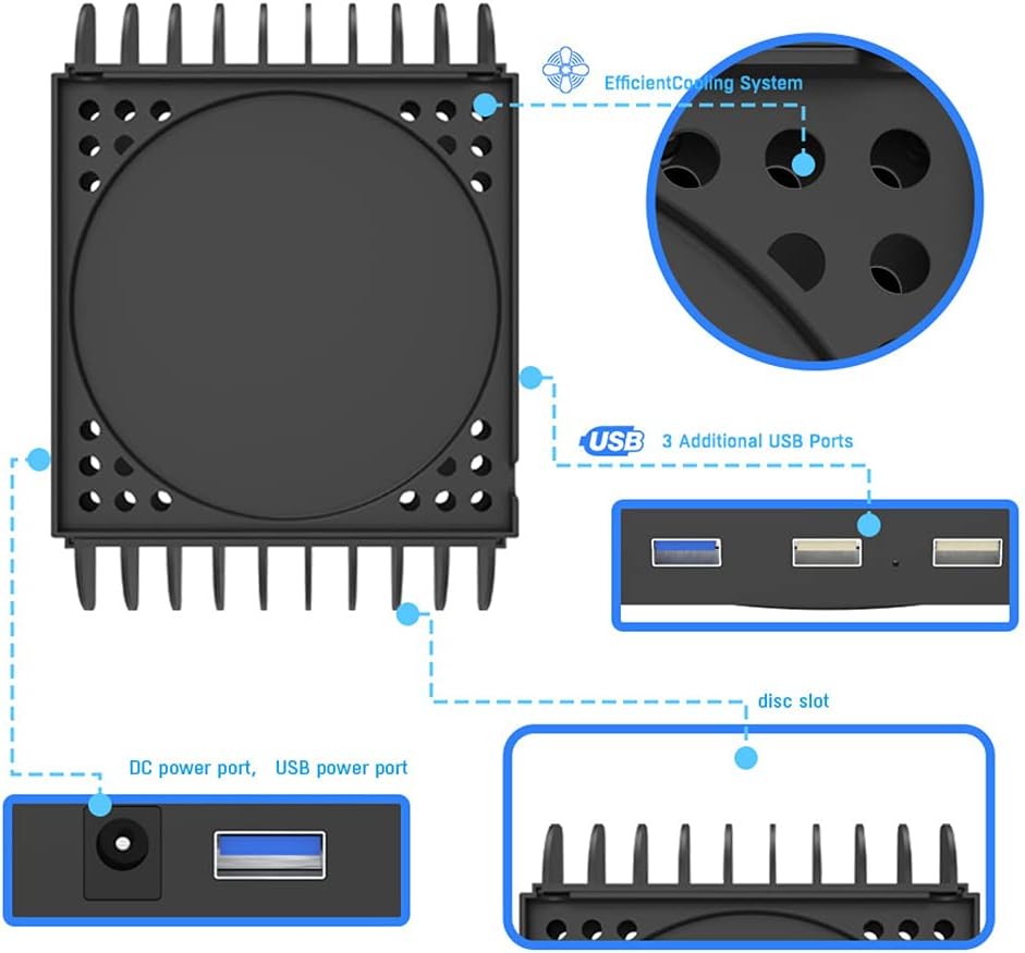 Base Support for Xbox Series X Game Discs Storage Stand Control Cooler Cooling Game Console Accessories Holder Console Cooling Base