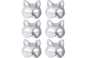 White Fox Half Mask for Masquerade or DIY Projects