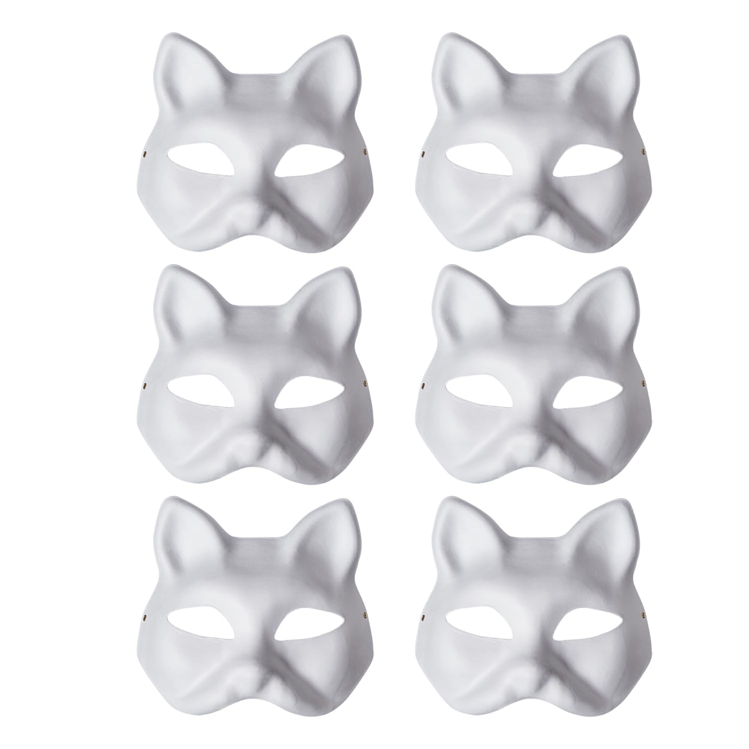 Liatunou Cat White Paper Fox Masks Blank Mask Unpainted Half Facemasks DIY Paint Masquerade Mask Costume Prop (6)