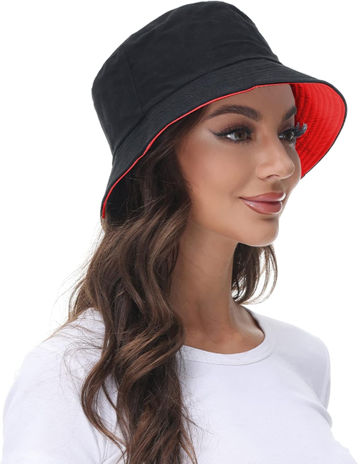 Women Reversible Bucket Hat Summer Beach hat Outdoor Cap - Image 4