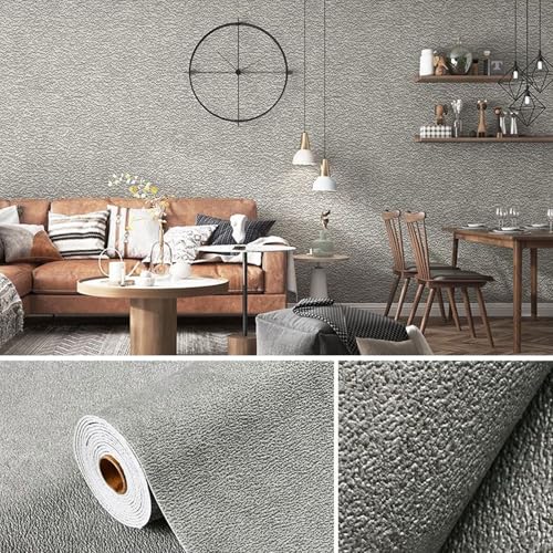 ByteRunning Papel Tapiz Térmico Aislante,Rollo de Papel Tapiz Autoadhesivo de Espuma 3D de Lino,Adhesivo de Pared de Grosor 3D de Lino,Insonorizado,Prueba de Humedad,Acolchado Pared Anticolisión