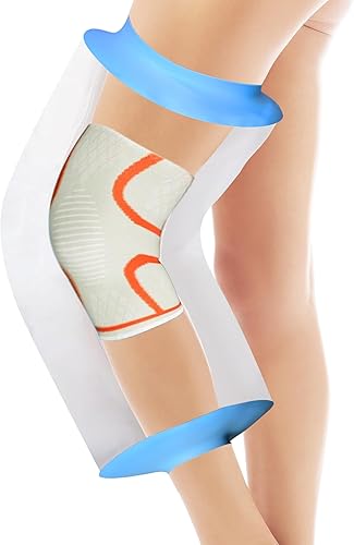 Bolsa de ducha de rodilla impermeable para poscirugía, protector elástico de ducha de rodilla, funda de ducha de silicona impermeable para cirugía