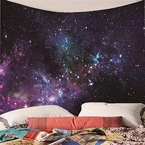 KnSam Tapiz de Pared de Galaxia de 150x130 cm, Poliéster Lavable Vistoso para Dormitorio 4
