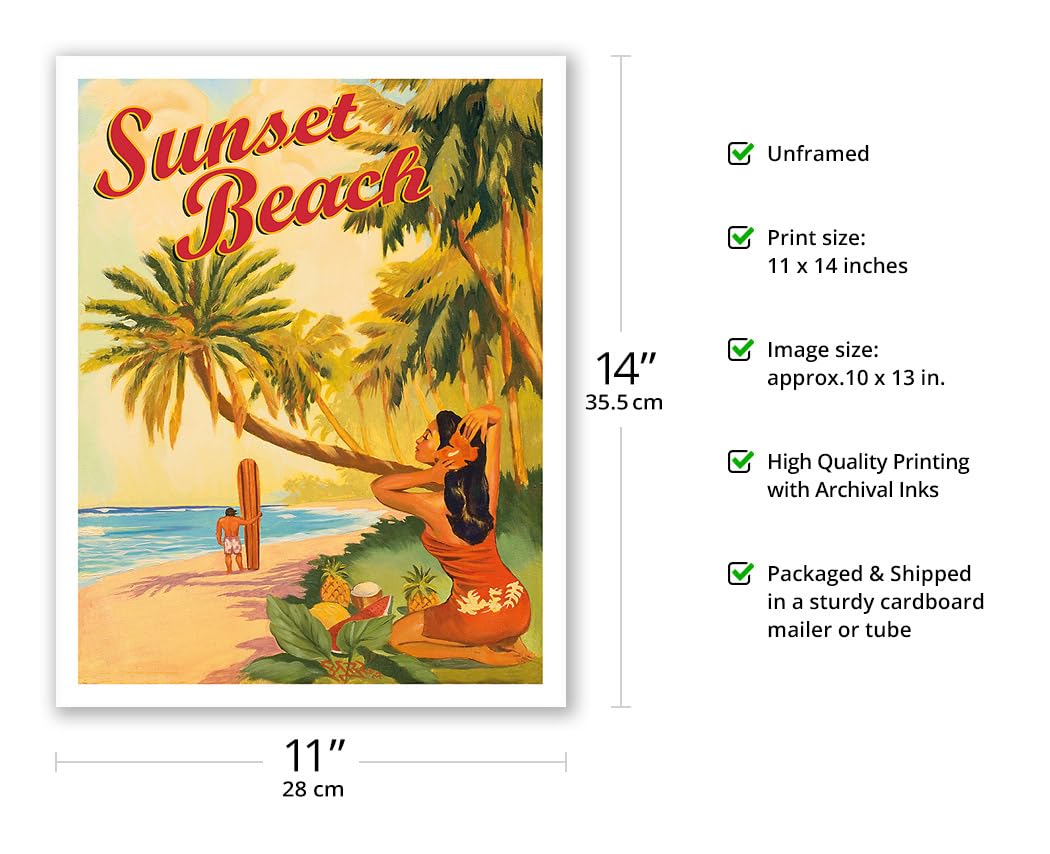 Amazon.com: Sunset Beach Hawaii - Oahu North Shore - Surfer Matte