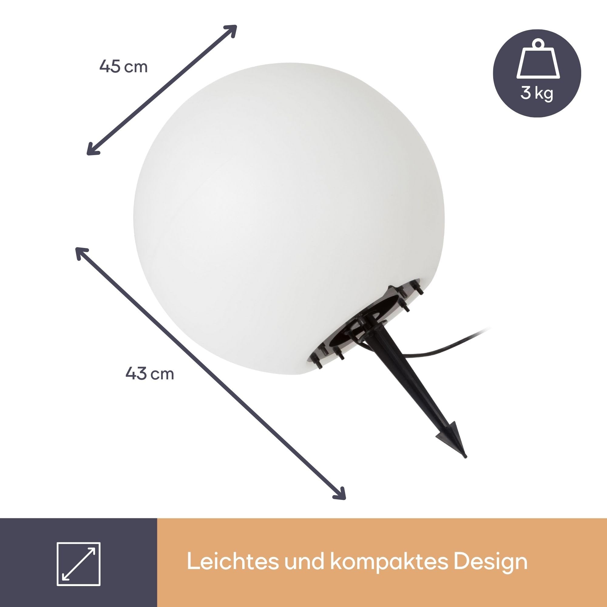 Außenleuchte Kugel - Durchmesser 45 cm