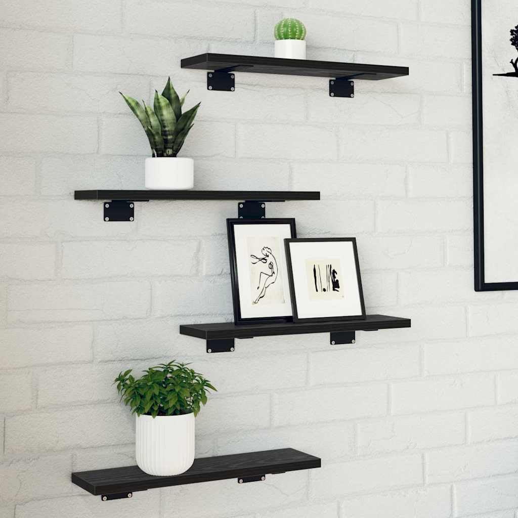 Scaffale a 3 livelli, 4 pezzi, 40 x 10 x 1,5 cm, in legno per interni, versatile, robusto, ideale per soggiorno, studio, camera dei bambini, ripostiglio, decorazione