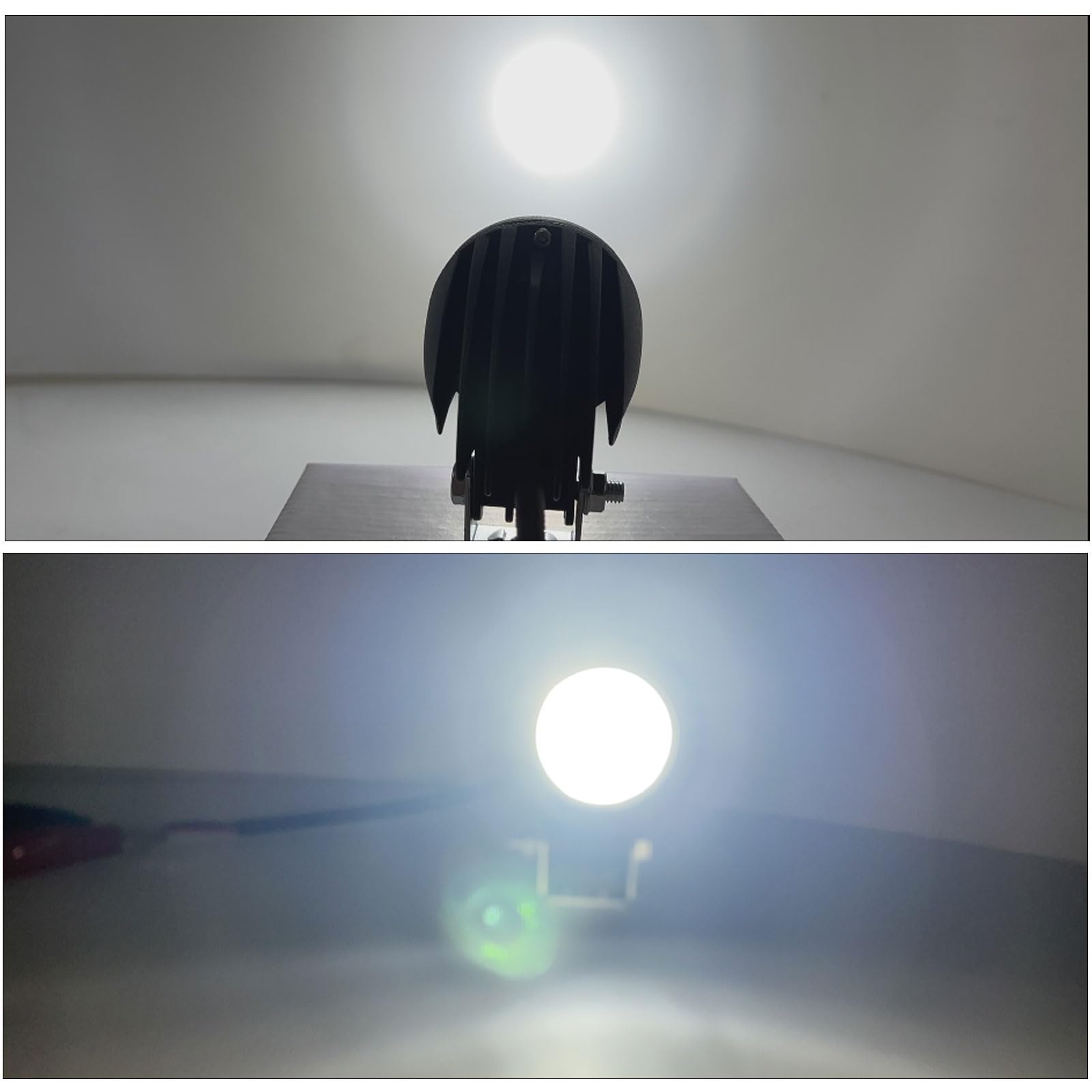 Biqing 10W Faretti LED Moto Bianca - Faro Anteriore 2 Pollici, Lampada Supplementare, Luce di Guida Add-On, Fendinebbia per Veicoli 12-24V, Bici, Auto, Barca