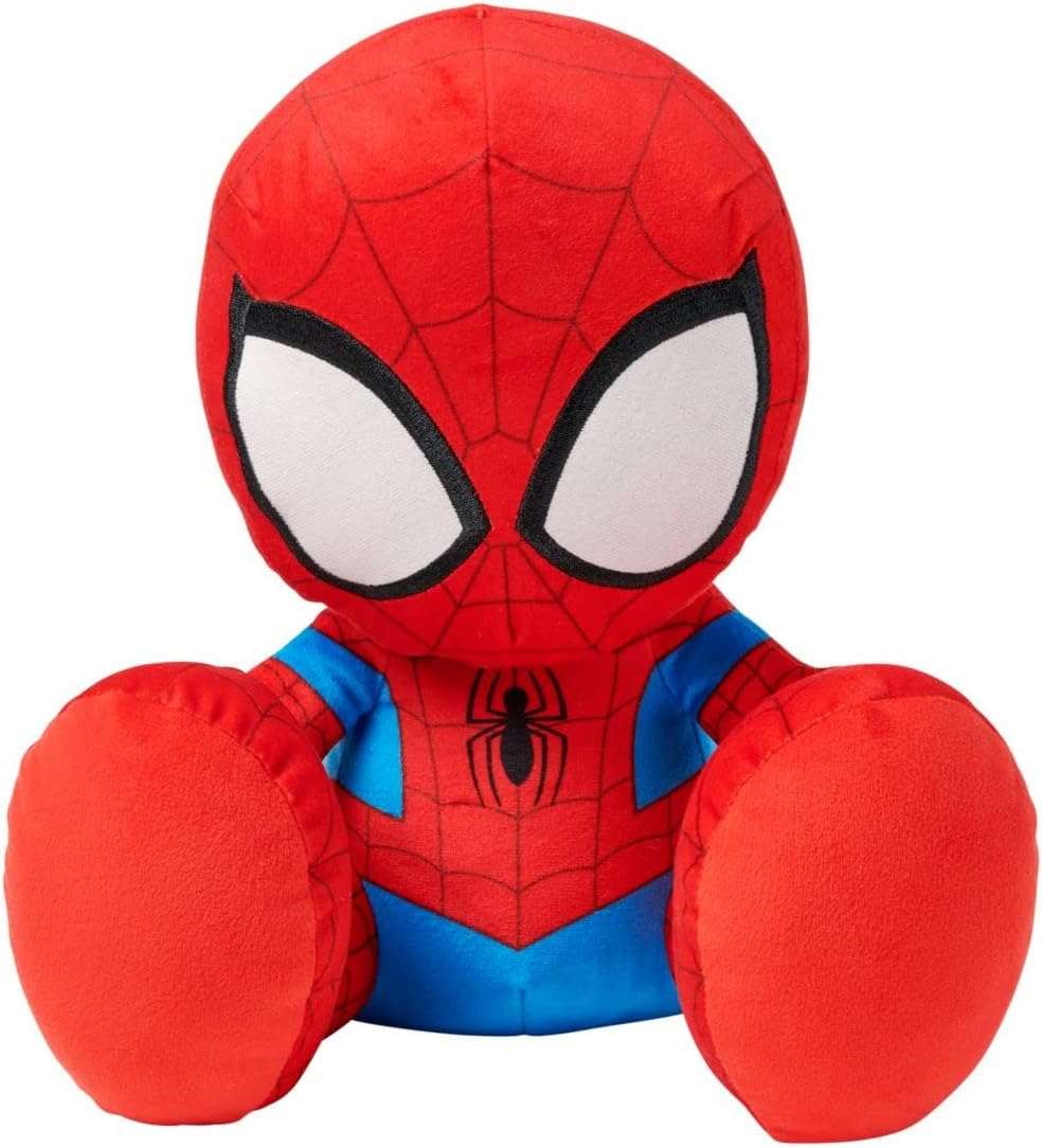 Disney Store Official Spider-Man Big Feet Plush - Spiderman Plush with Embroidered Features, Print Costume Details, Soft Fill, Oversized Feet - 11" Marvel Plushie