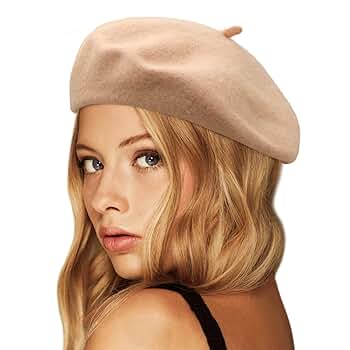 Wheebo Wool Beret Hat,Solid Color French Style Winter Warm