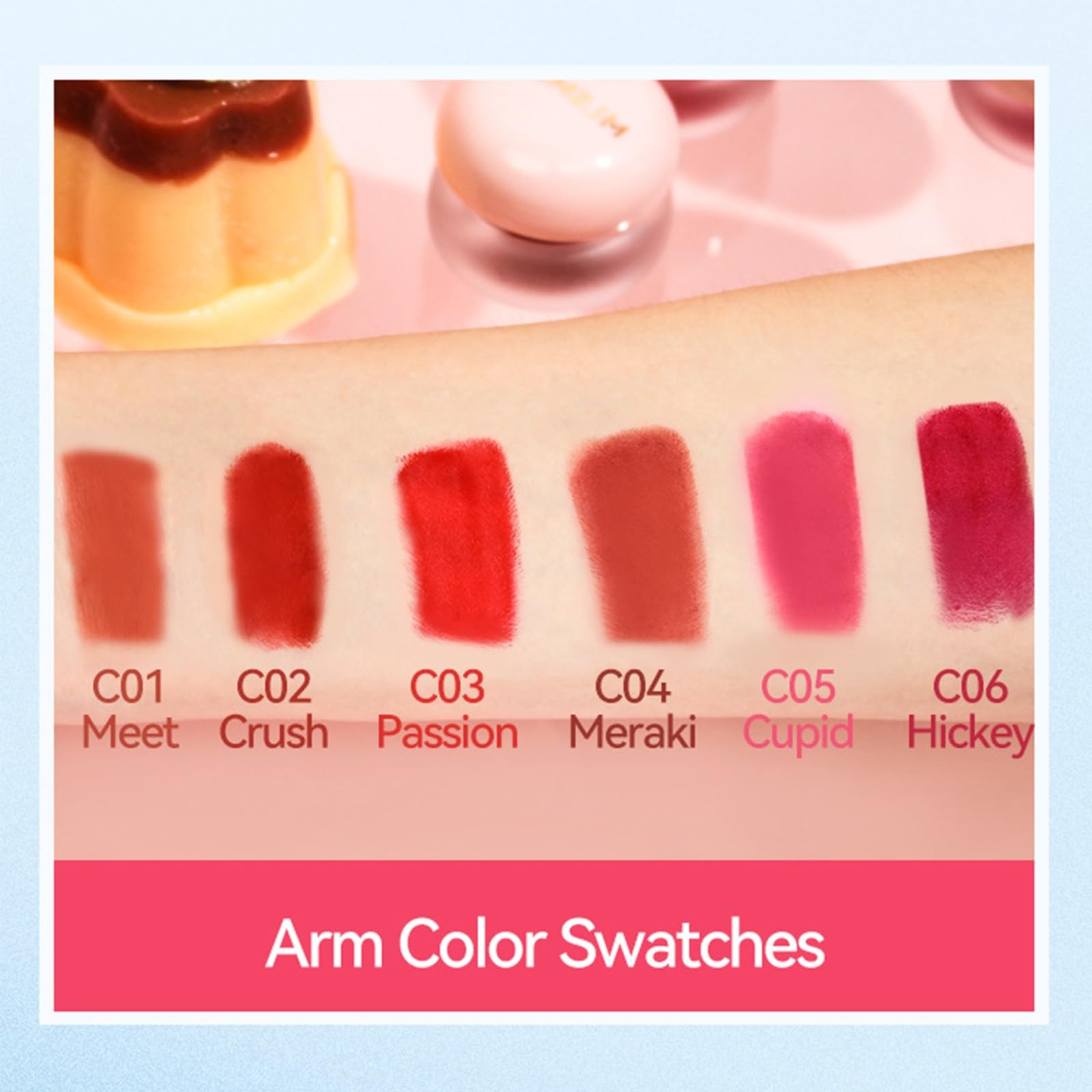 SWETIYOU Lip and Cheek Blurring Pudding Pot, Blurry Pudding Pot, Buildable and Lightweight, Multi-Purpose Blurring and Mousselike Pudding Pots for Lips and Cheek(Hickey)