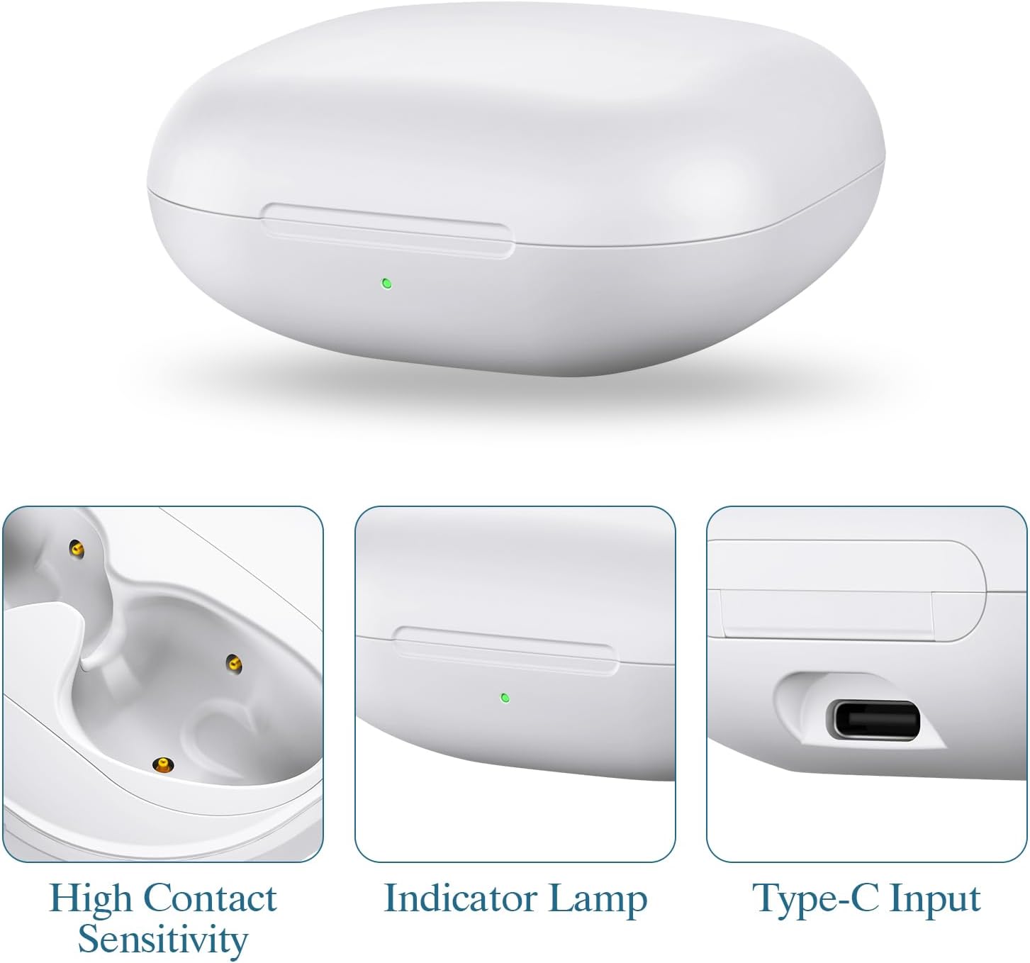 Jinstyles Wireless Charging Case Compatible for Beats Fit Pro, Portable Charger Case Replacement with Bluetooth Pairing Sync Button, 700mAh Built-in Battery (Not Included Earbuds) (White) - Image 2