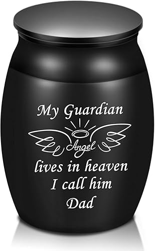 Hermosas urnas para cenizas de papá, urna de cremación personal pequeña de 1.6 pulgadas de alto para funeral, urna decorativa pacífica, urna de