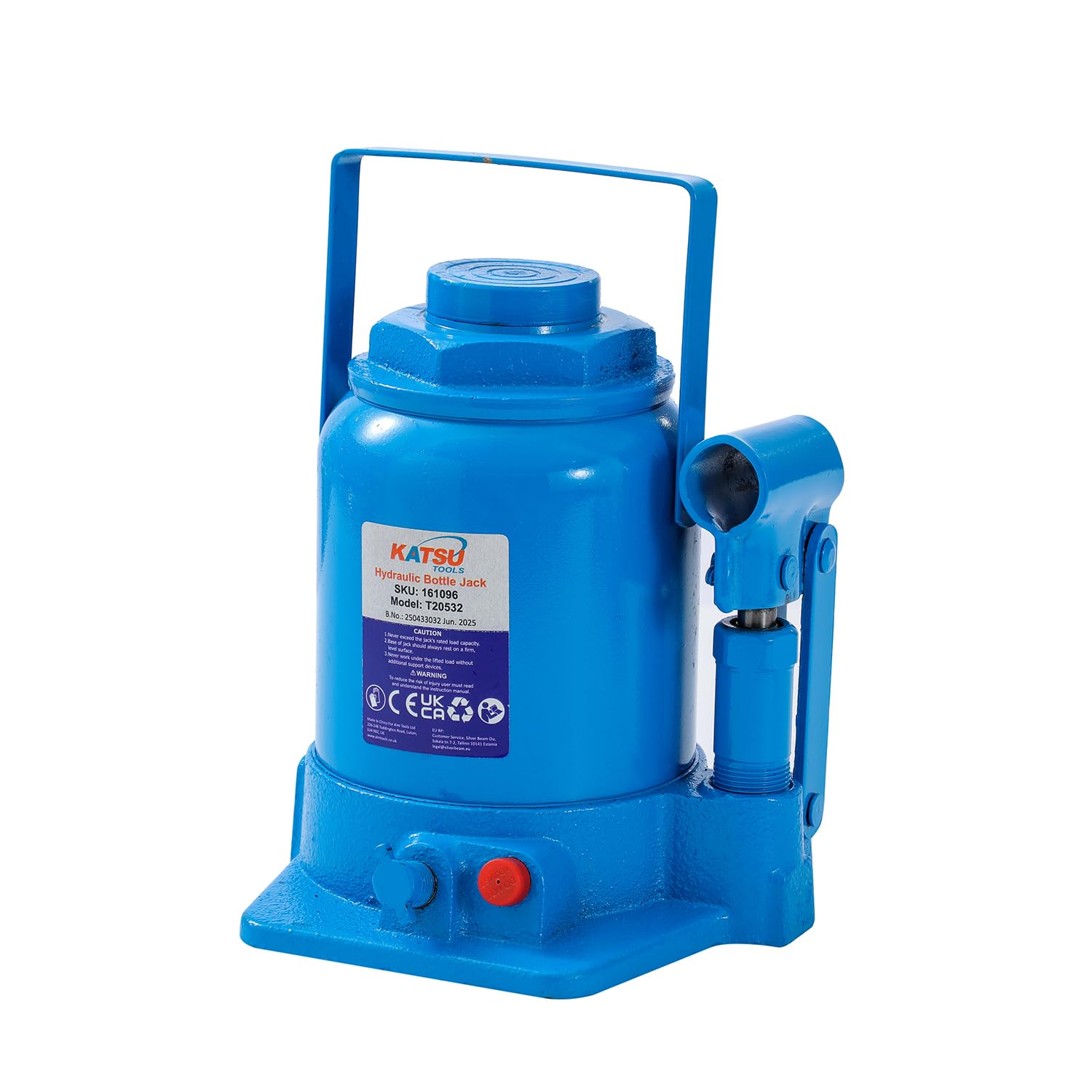 KATSU Tools Gato hidráulico Botella Perfil bajo Compacto 32 T – Elevador Pesado para reparación y Mantenimiento de vehículos