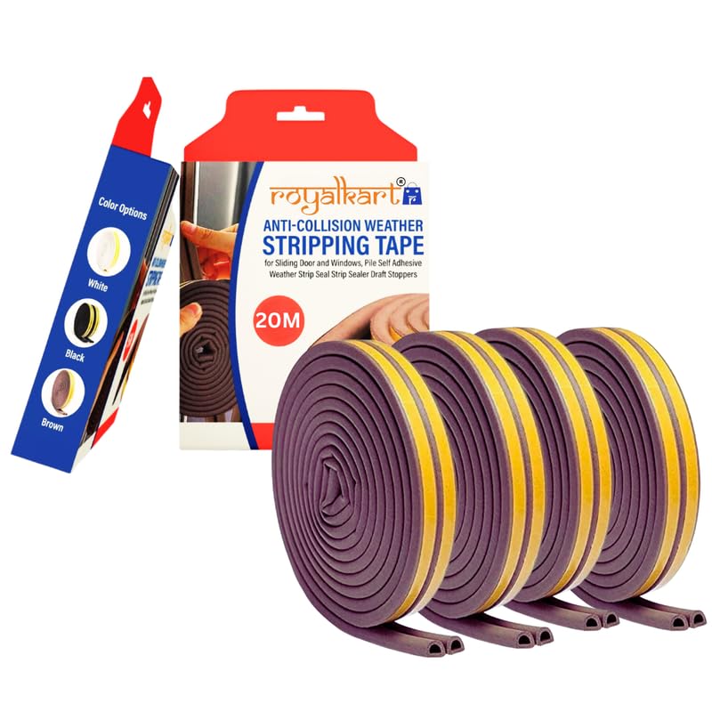 royalkart EPDM D Shape Door & Window Seal Tape | Soundproof & Weatherproof Strip | Self-Adhesive Foam Insulation | Dustproof, Windproof, Insect Guard 8 * 2.5=20metre (B09HMG5DT2) Amazon Price History, Amazon Price Tracker