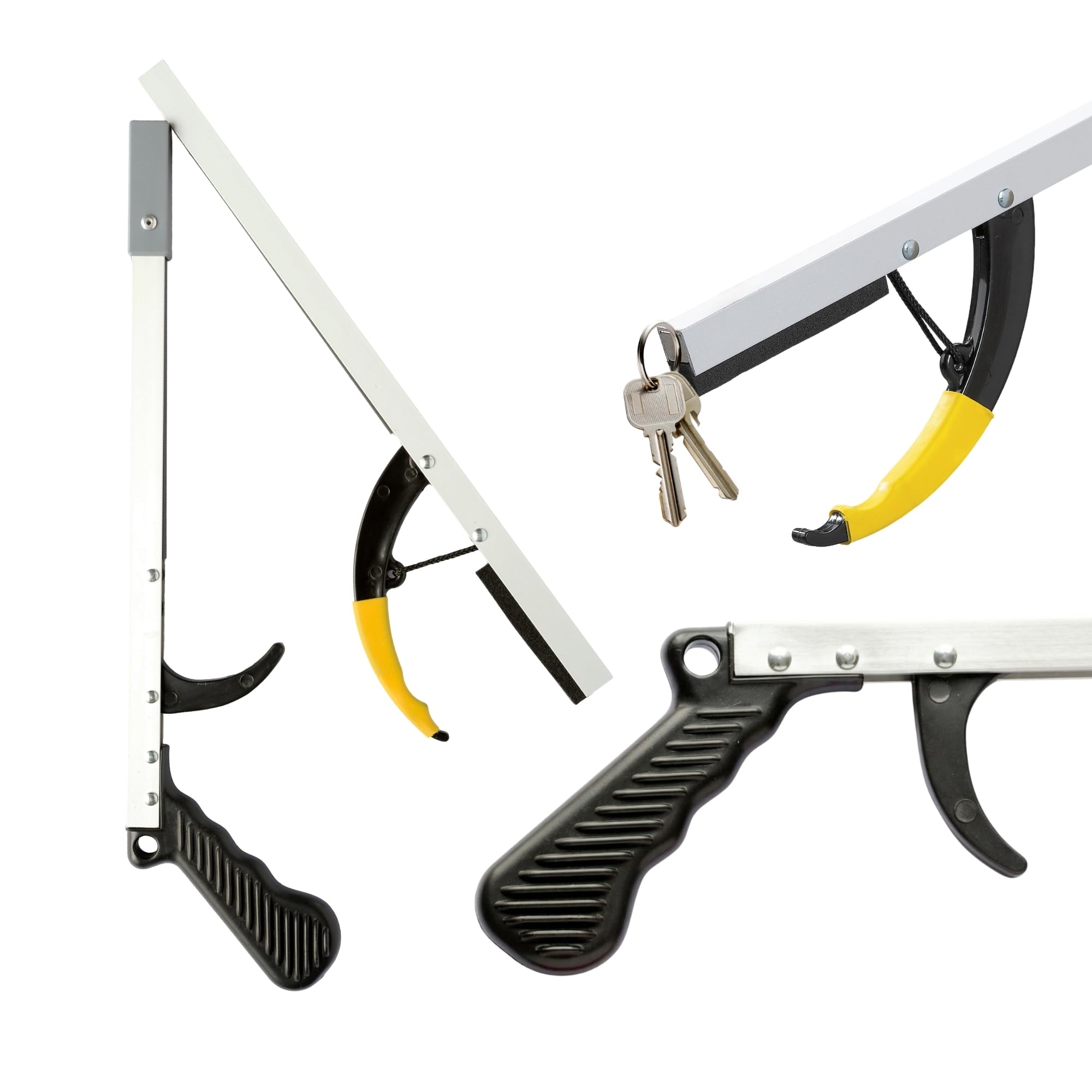 Sammons Preston Greifhilfe, zusammenklappbar, tragbar, 66 cm lang, leicht erreichbare Klaue, 198,4 g, handliches Greifwerkzeug und Greifklaue, Aluminium-Mülleimer und Gartennadber, Greifhilfe