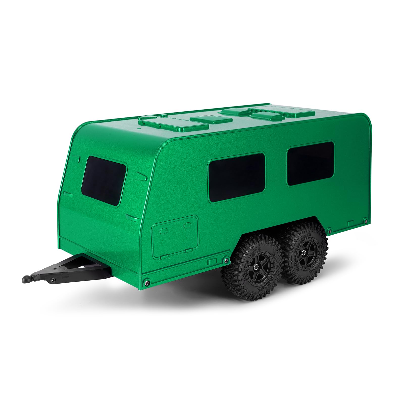 INJORA Travel Trailer with Hitch for 1/18 RC Crawler TRX4M Upgrade(Green)