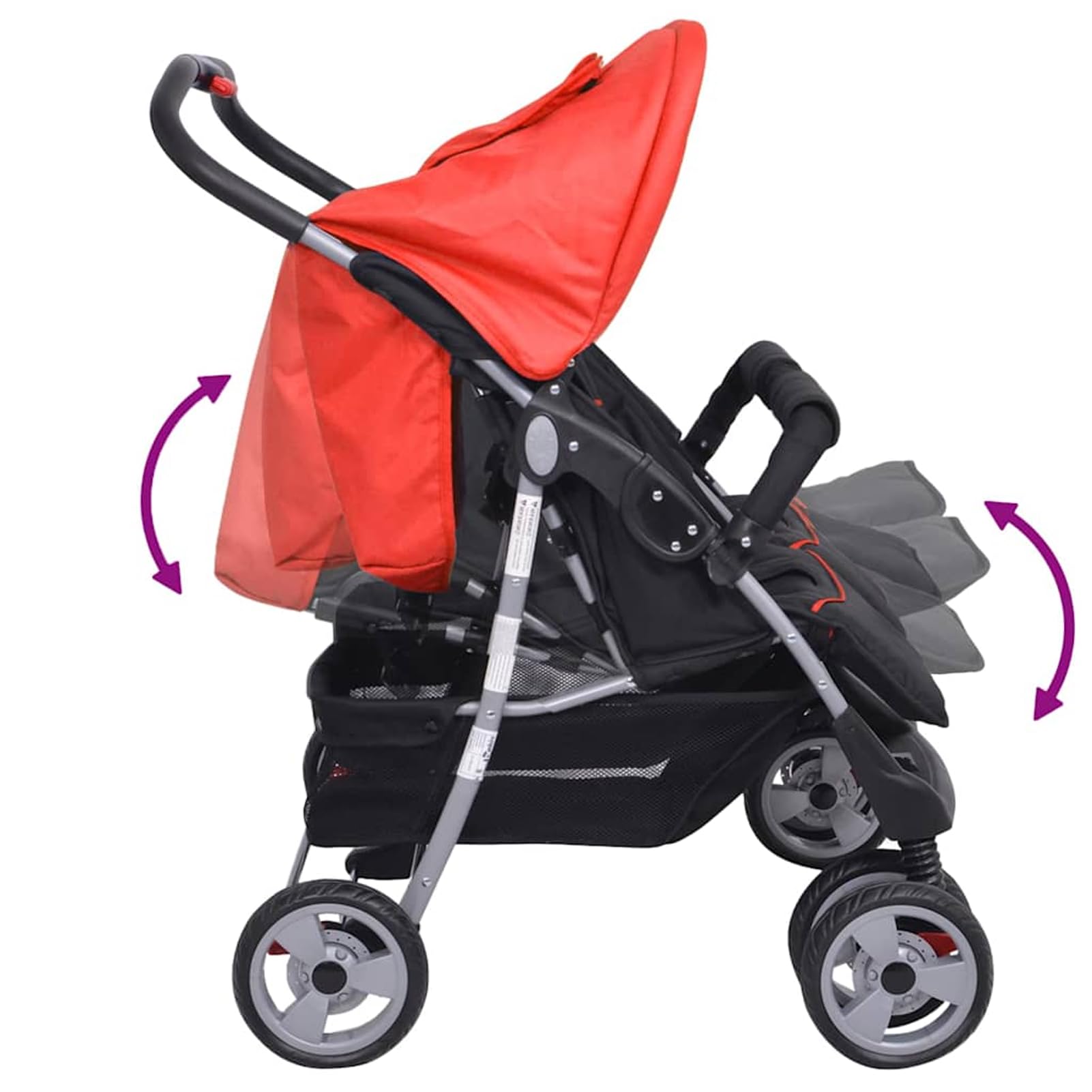 Gecheer Bettlaken 60 x 120 cm, Spannbettlaken für Babys, 60 x 120 cm, Kinderwagen, Stahl, Rot und Schwarz