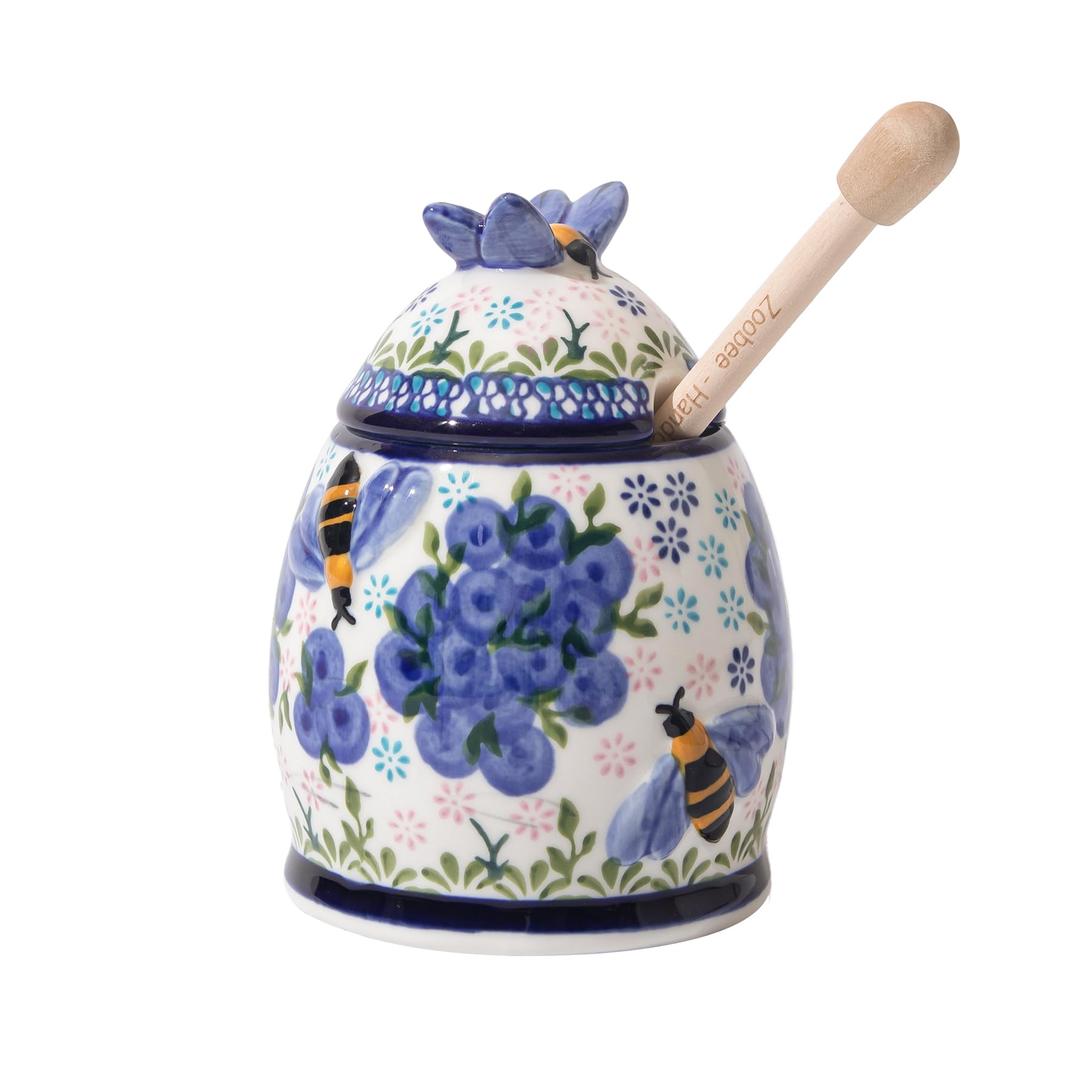 ZOOBEE Handpainted Ceramic Honey Jar