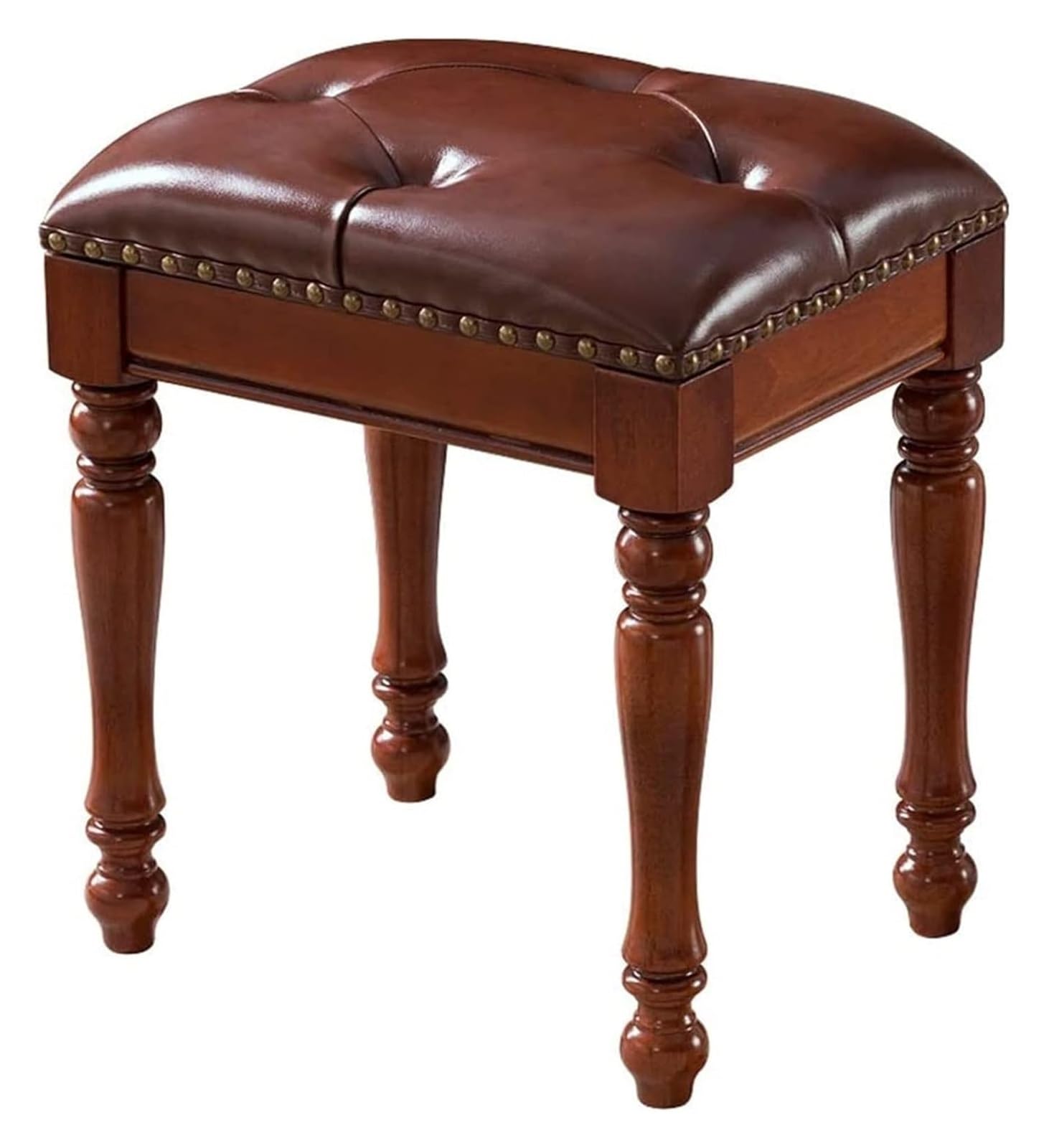 JIOWEUOE Sgabello da spogliatoio, sedia da toeletta, sgabello per pianoforte, sgabello in legno massello, sgabello da toeletta, sgabello per pianoforte, sgabello per cambio scarpe, marrone-3, marrone