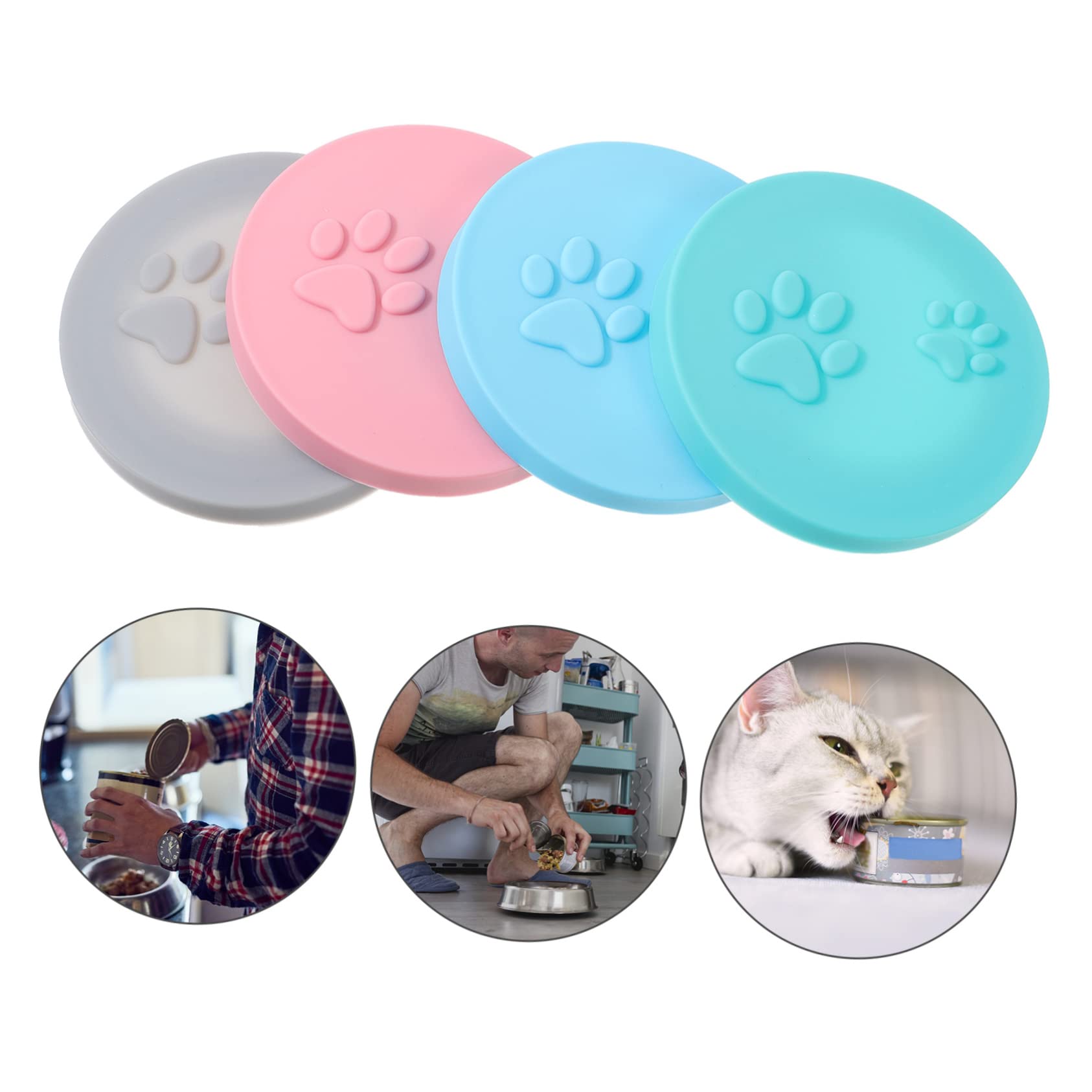 Hohopeti 12 Piezas Tapa De Lata Para Mascotas Comida Para Mascotas Puede Cubrir Puede Sellar Tapas Topper De Lata De Comida Para Mascotas Fundas Gatos y Perros Ingredientes Gel De Sílice