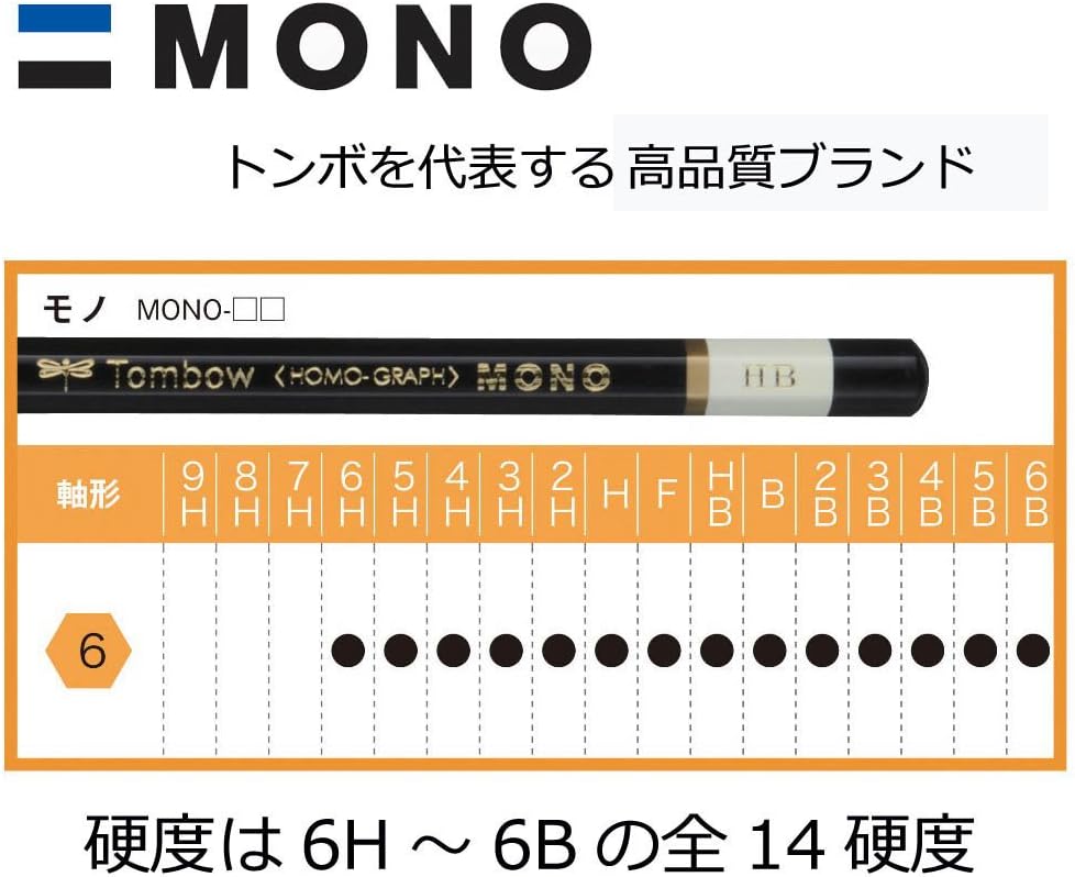 Tombow MONO-6B Mono Pencils, 6B, 1 Dozen