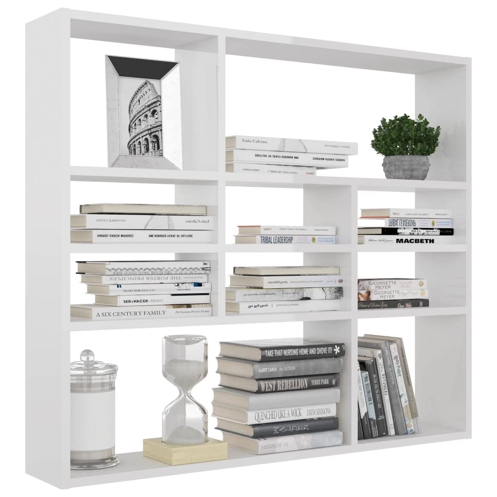 Mensole galleggianti con 10 cubi quadrati cubici da parete, mensole cubiche per camera da letto, soggiorno, bagno, vetro bianco, 90 x 16 cm