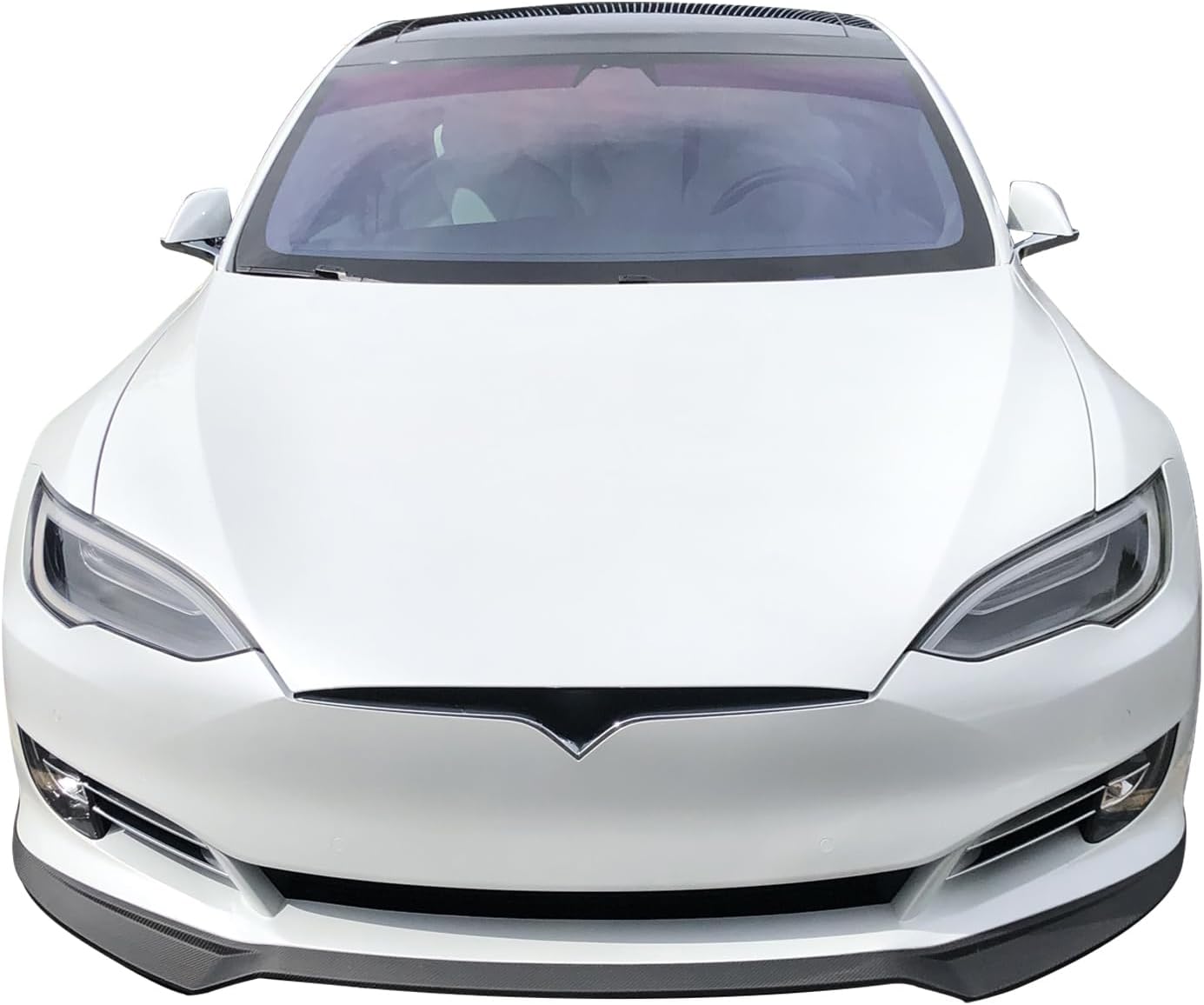IKON MOTORSPORTS, Front Bumper Lip Compatible with 2016-2021 Tesla Model S, Matte Carbon Fiber IKON Style Front Lip Chin Spoiler Valance Splitter, 2017 2018 2019 2020