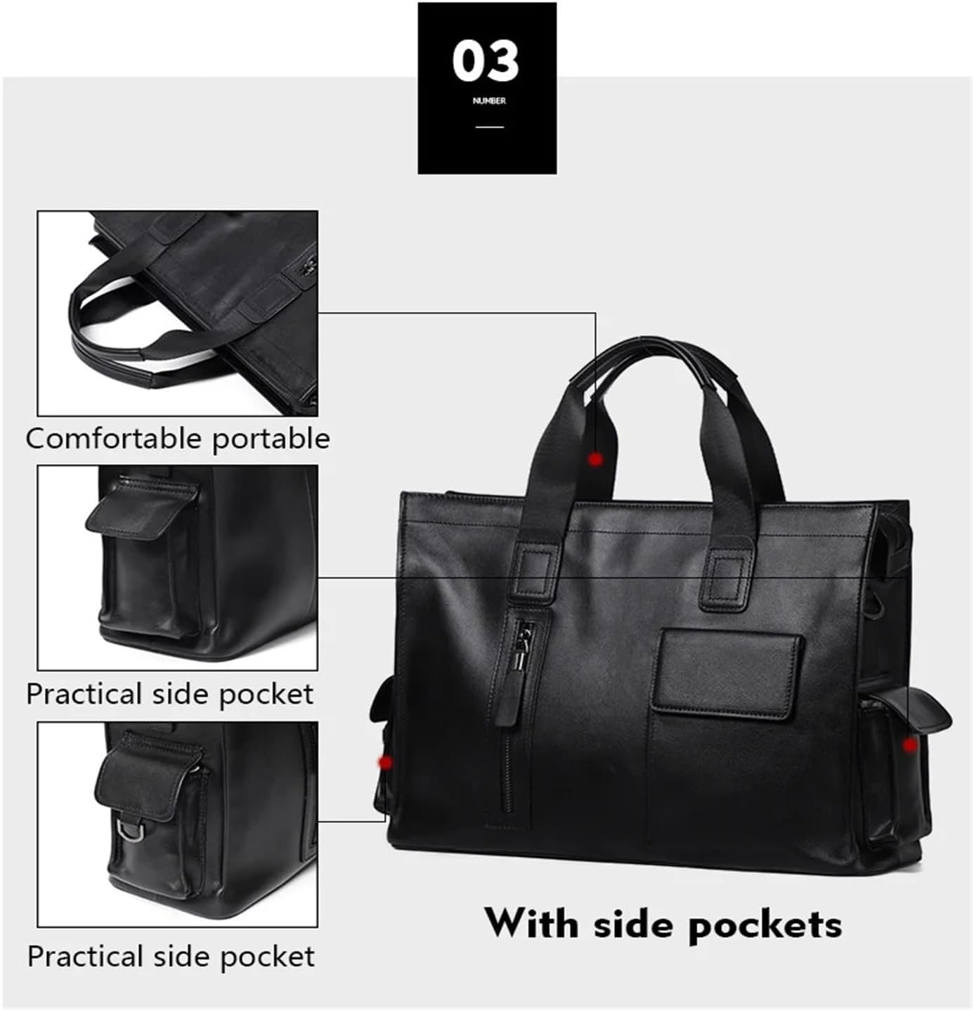 Briefcase Business Genuine Leather Men's Handbag Briefcase Men Suitable For 15 Inch Laptop Bags