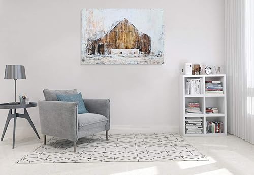 Miniatura 6 de YHSKY ARTS Lienzo de granja pintado a mano, cuadros de granero, decoración rústica de campo, pintura estética moderna para sala de estar,