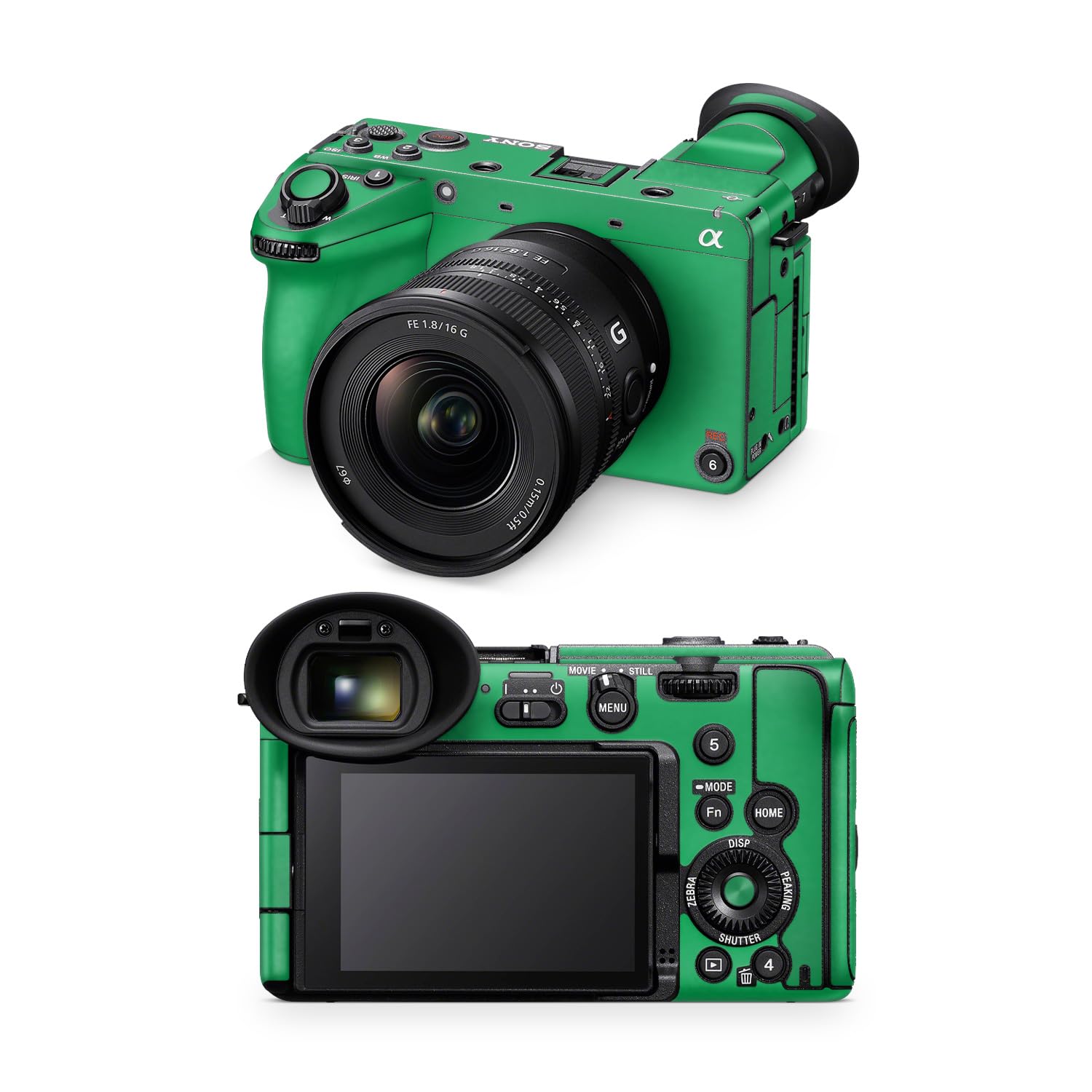 Camera Skin Compatible with Sony FX2 Digital Camera (2025) - Solid Green - Premium 3M Vinyl Protective Wrap Decal Cover - Easy to Apply | Crafted in the USA by MightySkins
