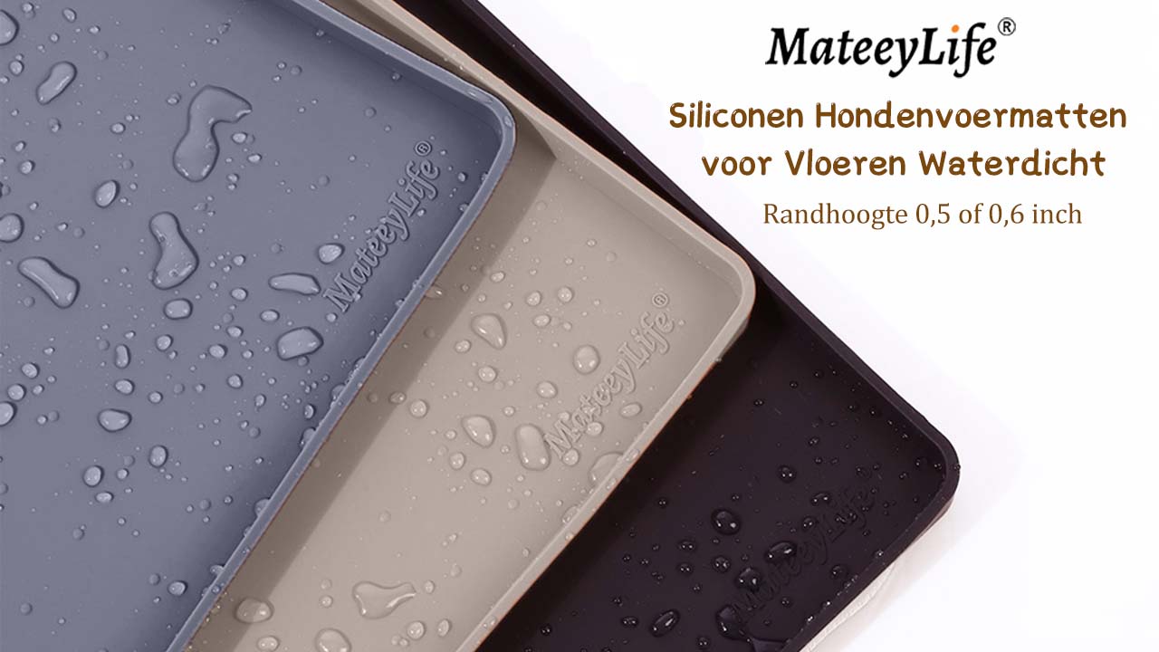 Waterdichte voermat voor huisdieren kattenvoermat, siliconen antislip hondenbakmat, waterdichte kattenhond waterkommat, plaatsingsbak om voedselmorsen en waterknoei op de vloer te stoppen (roze-S