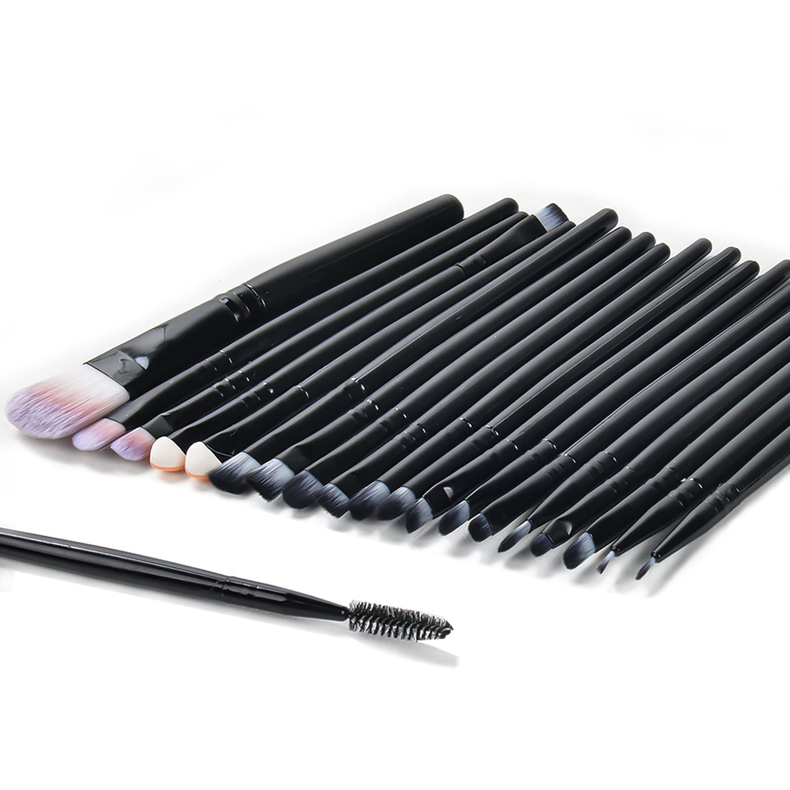AOOWU Set de Brochas de Maquillaje Ojos, 20pcs Pinceles Maquillaje Profesional, Brocha Corrector Ojeras, Brochas Maquillaje para Sombras, Delineado, Difuminado, Crea un Look Perfecto