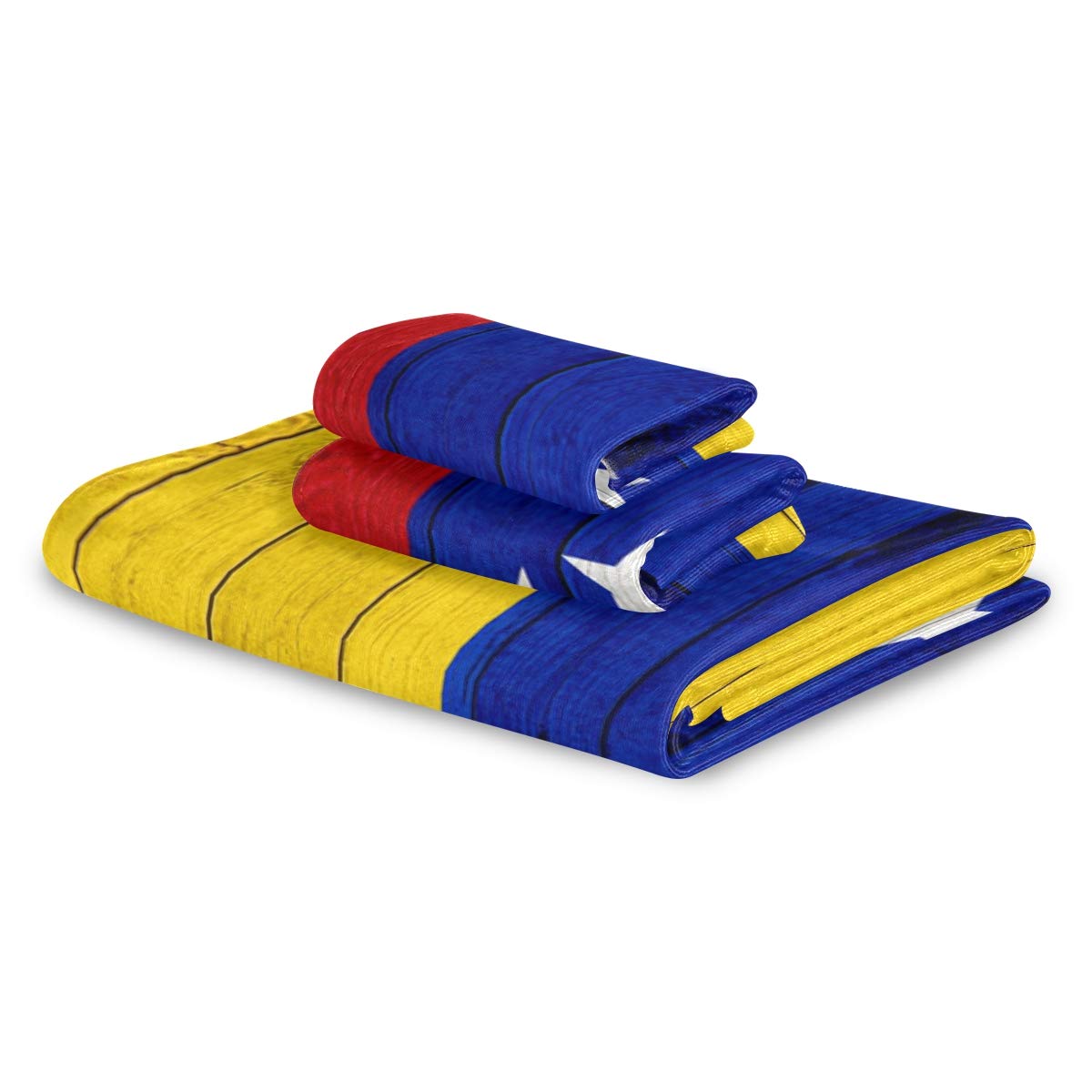 RsebidR Venezuela Flag Set of 3 Soft Absorbent Towels 1 Bath Towel 1 Hand Towel 1 Washcloth for Kitchen Beach Gym Spa Bathroom Hotel