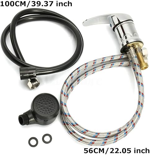 Miniatura 4 de Juego de grifos de agua para salón, aleación de zinc, grifo y rociador de champú, con manguera, mezclador de frío y caliente duradero, salpicaduras