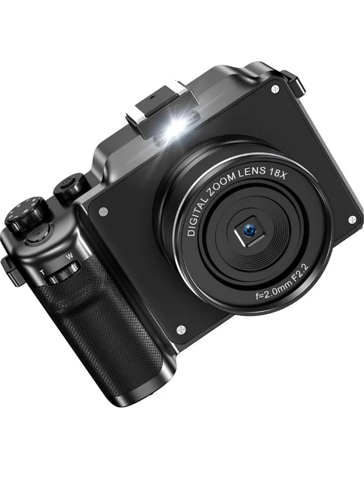 Cámaras Digitales 4K for fotografía, cámara Campact antivibración con Zoom Digital 18X, de vídeo Vlogging Enfoque automático WiFi 48MP Ligero(NO TF Card)