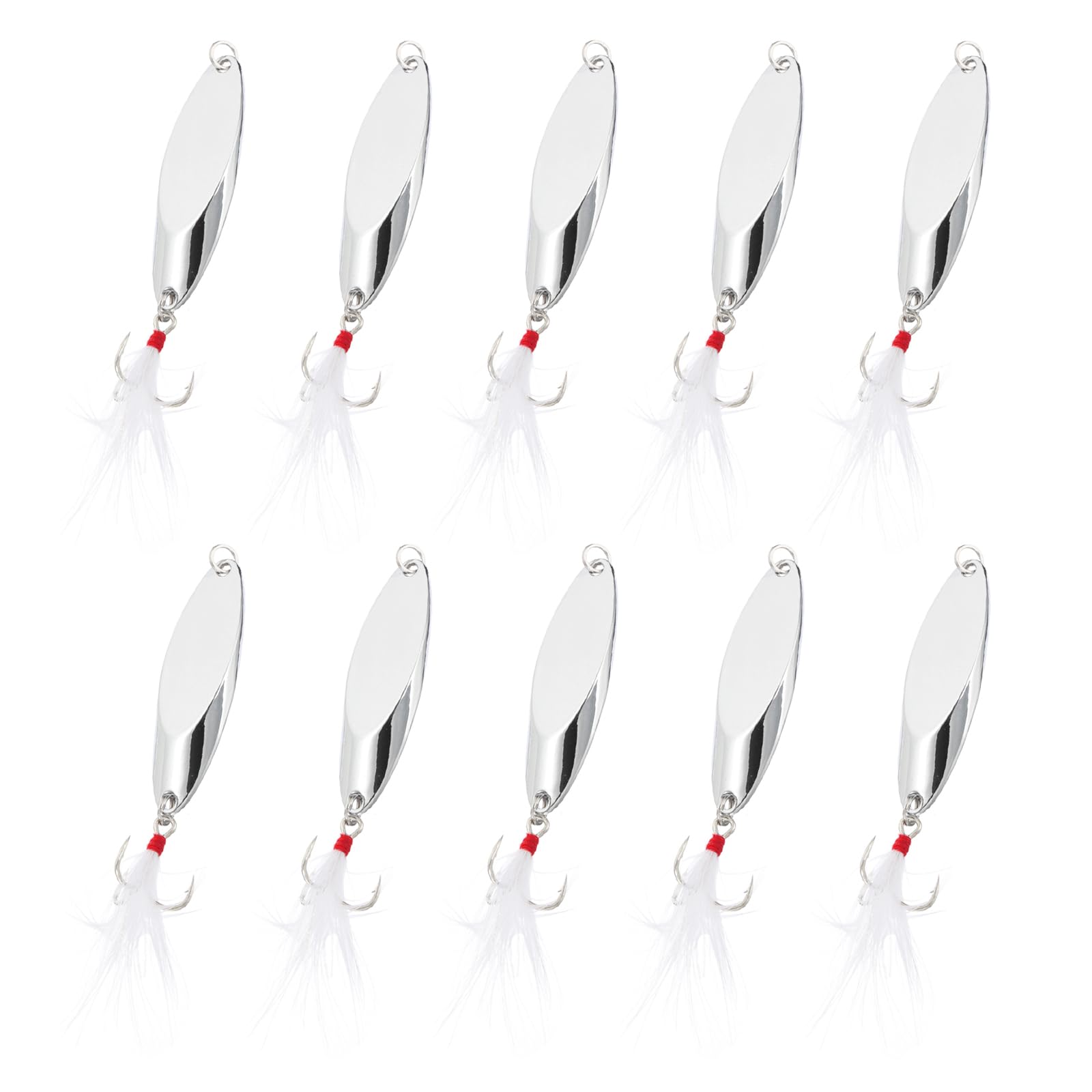 PATIKIL Fishing Spoons, Fishing Lures Casting Spoon Treble Hooks Jigs Hard Metal Spinner Baits