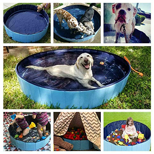 WnewTools 160x30cm Foldable Dog Paddling Pool Pet Puppy Swimming Bathing Washer Tub