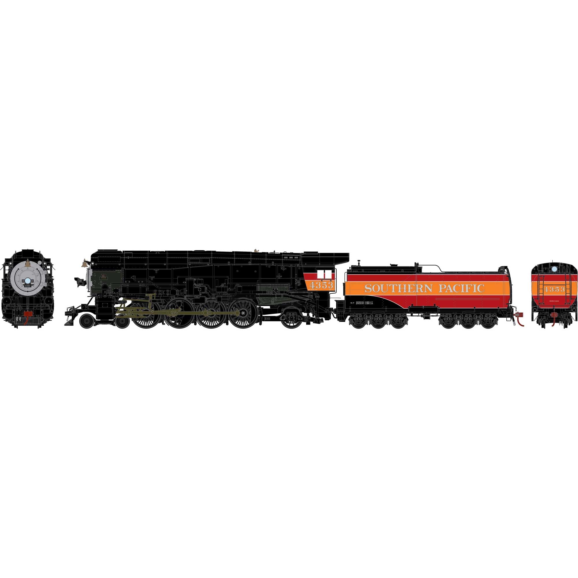 Athearn HO 4-8-2 MT-4 w/DCC and Sound SP/Daylight #4353 ATHG71659 HO Locomotives