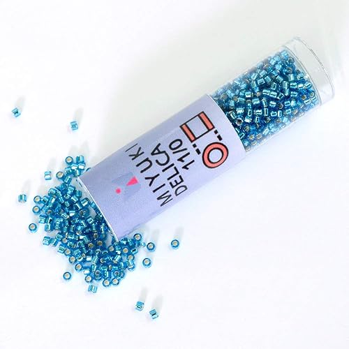 Miniatura 4 de Miyuki Delica 11/0 Seed Bead Silver Lined Aquamarine Db149 (0.25 oz)
