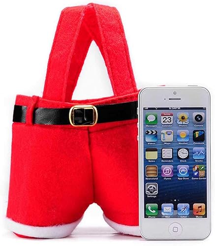 Miniatura 5 de Bolsas de dulces de Navidad, decoraciones de Navidad, bolsas de regalo de Navidad, bolsos de pantalones de Santa Claus, bolsas de golosinas de