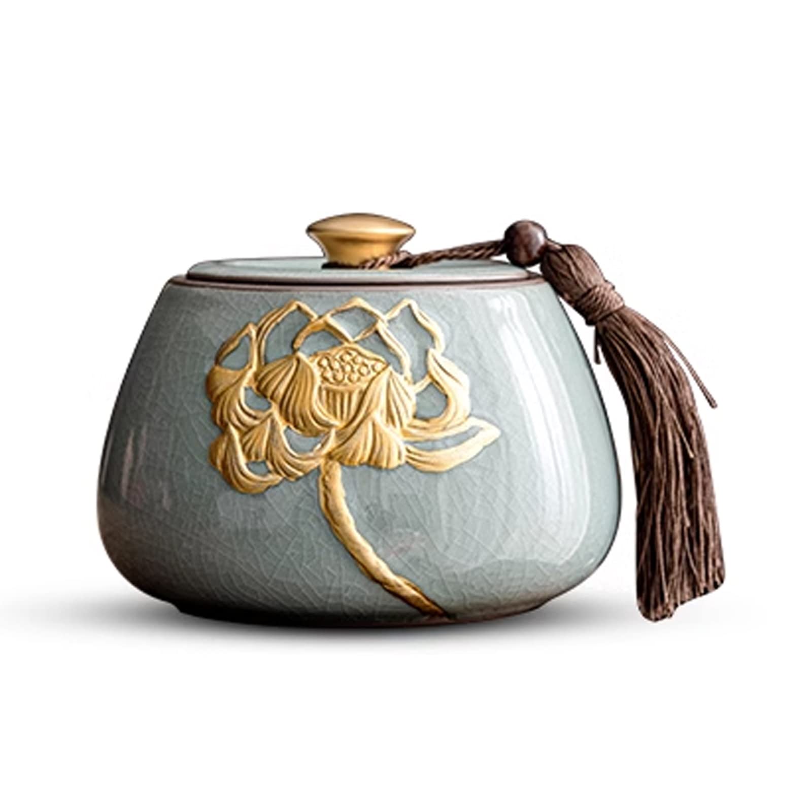 Yqinqin83b Green-A Stroage Jar Ceramic Tea Storage Containers Can For Sugar Sugar(Green-A)