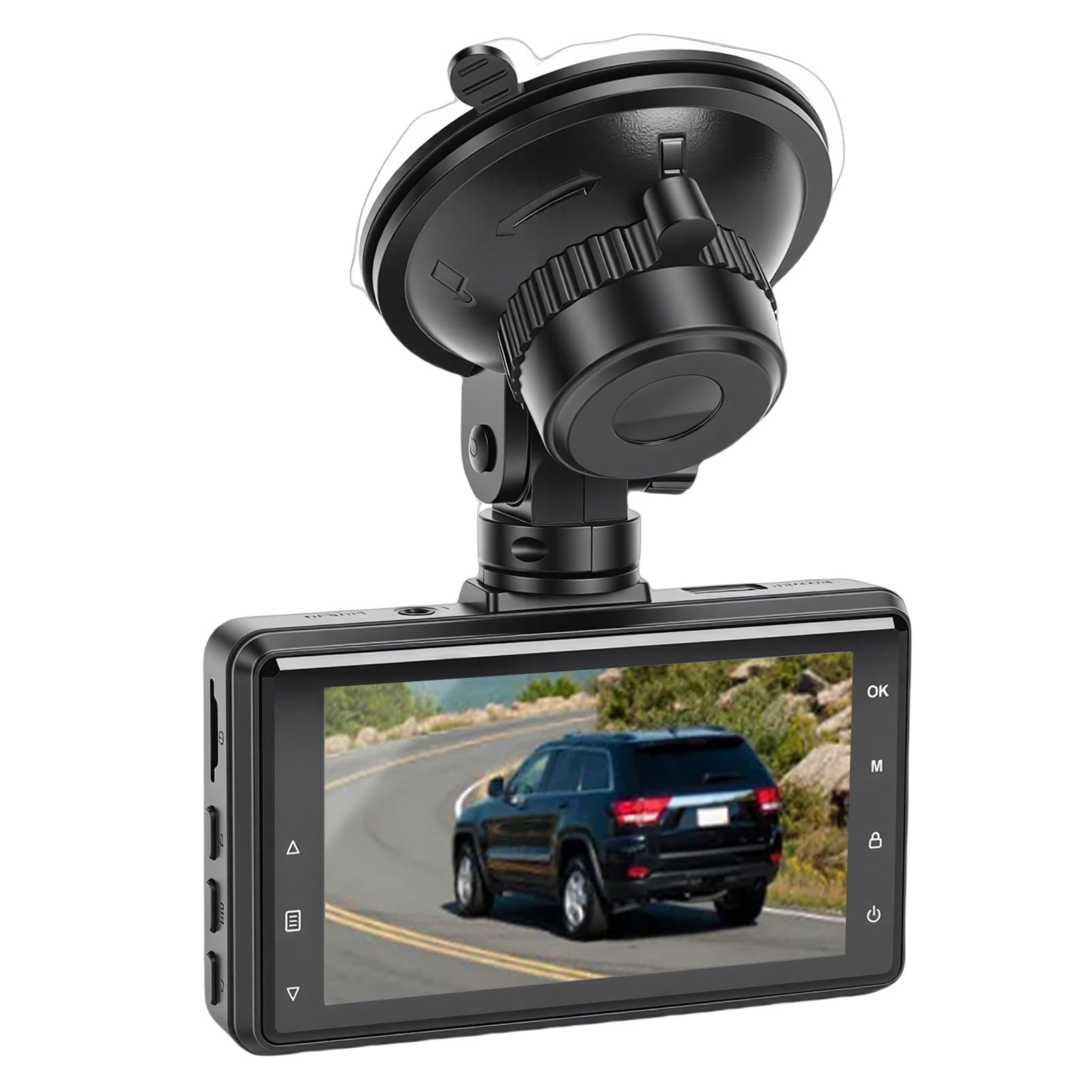Cuifati Podwójna Kamera Samochodowa 4K z Przodu i z Tyłu, Kamera Samochodowa 4K+1080P do Samochodów, Kontrola Aplikacji WiFi 2,4G, Wykrywanie Kolizji Czujnika G, Nagrywanie w Pętli, do
