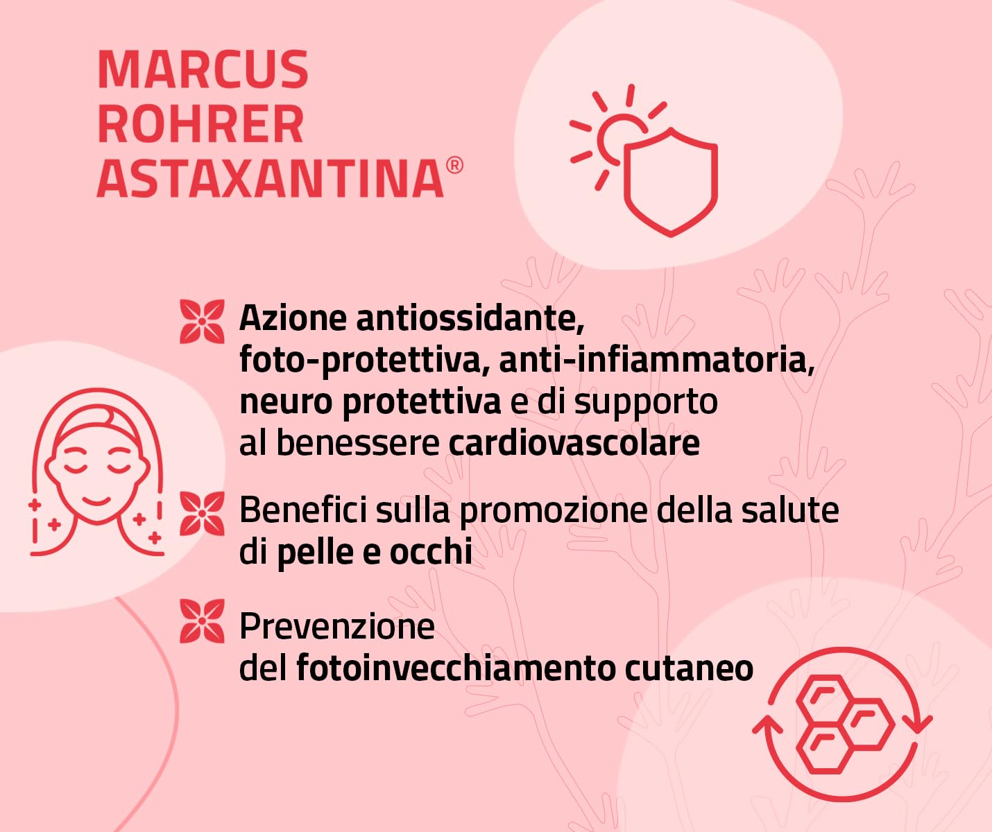 Marcus Rohrer Astaxanthine, Complément Alimentaire Antioxydant, Protection Soleil, Rayons UV, Vieillissement Peau et Yeux, Stress Oxydatif, 30 Softgel