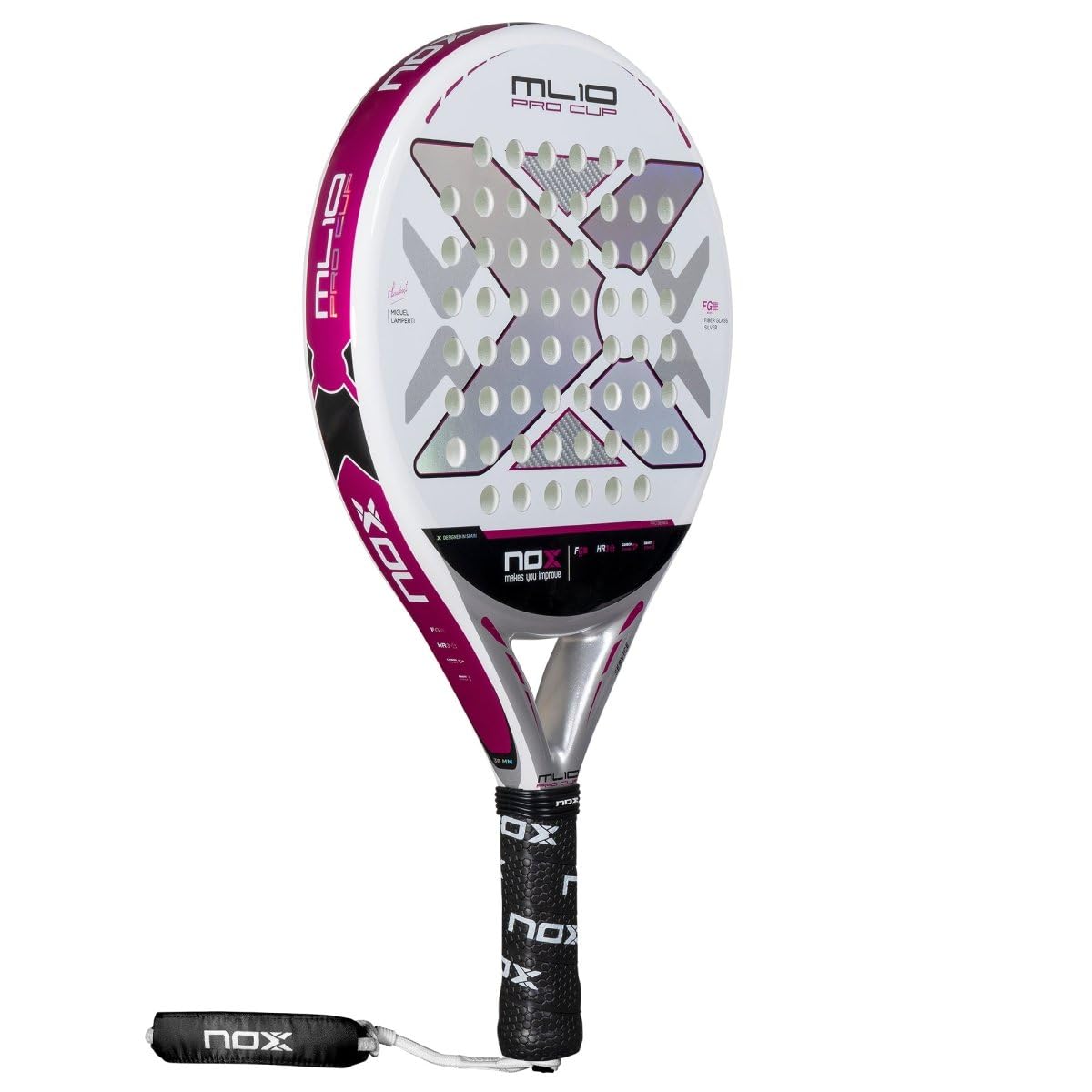 Padel Racket ML10 Pro Cup Silver by Miguel Lamperti 2025 | Lightweight Pala Padel | Carbon Frame & HR3 Core | Enhanced Spin & Control | Racket for Adults