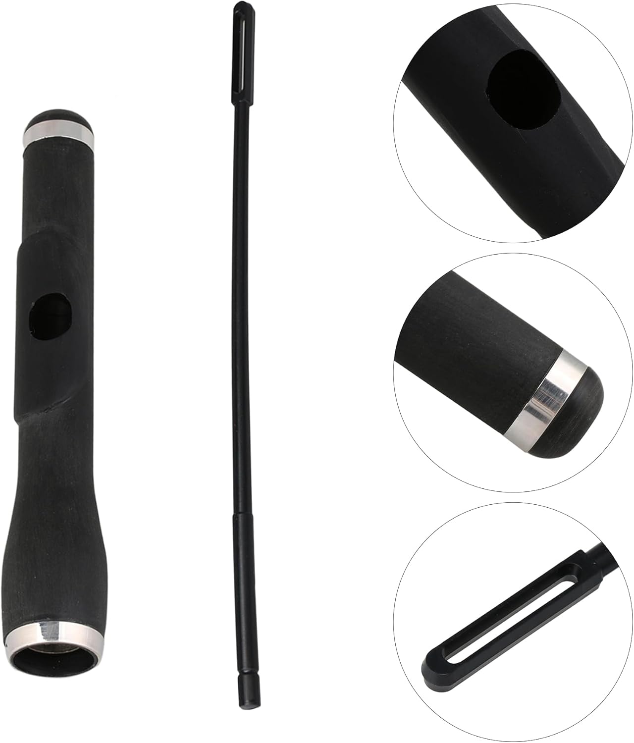 BQLZR Woodwind Instrument Repair Parts Wood Piccolo Head Joint 0.59" ID w/Flute Rod